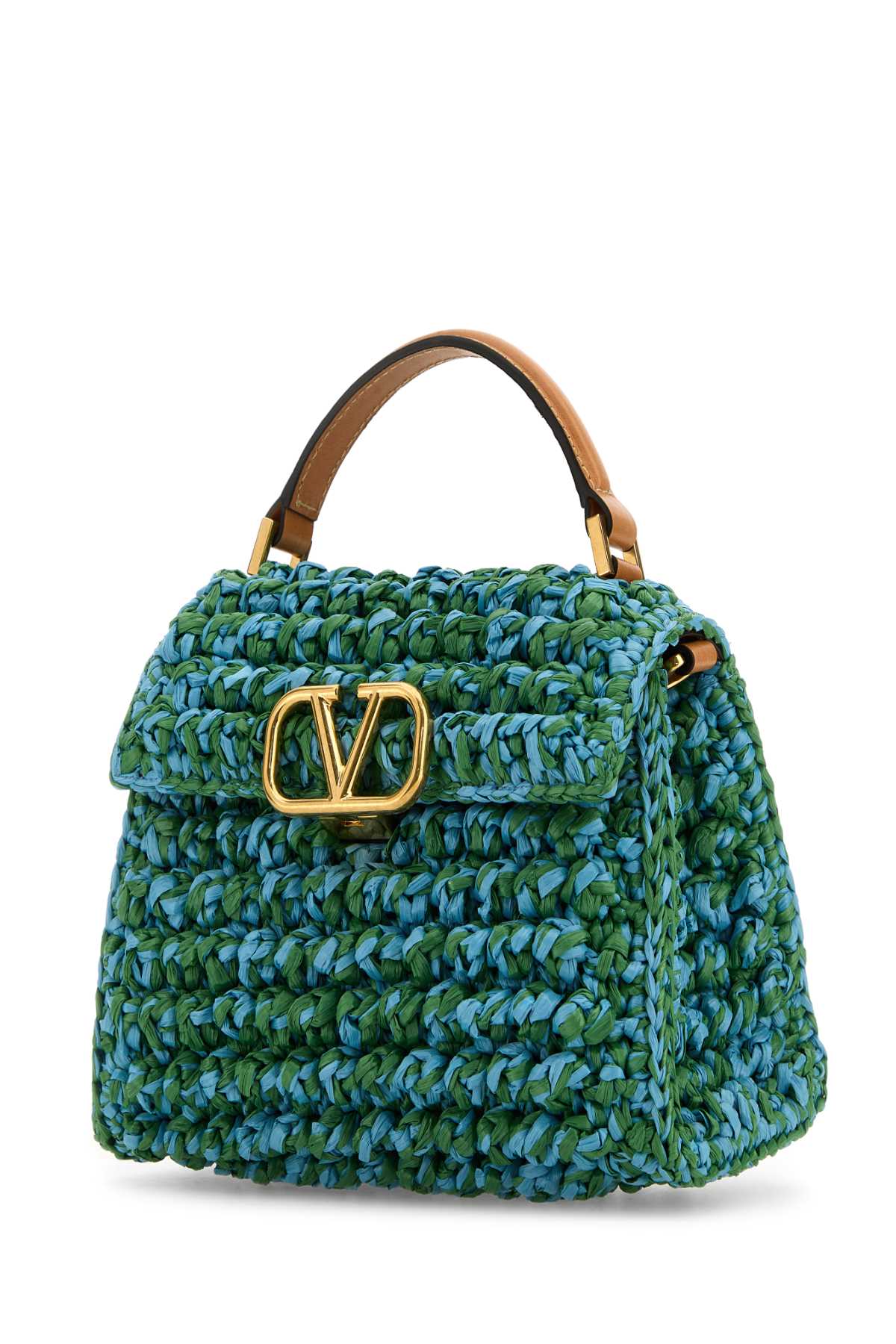 VALENTINO GARAVANI Two-tone Raffia Mini VSling Handbag