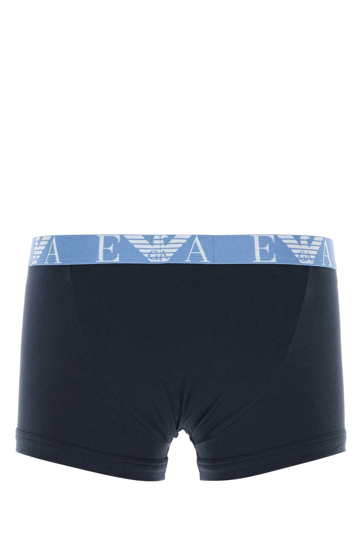 EMPORIO ARMANI Dark Blue Stretch Cotton Boxer Set - Men's Mini Size