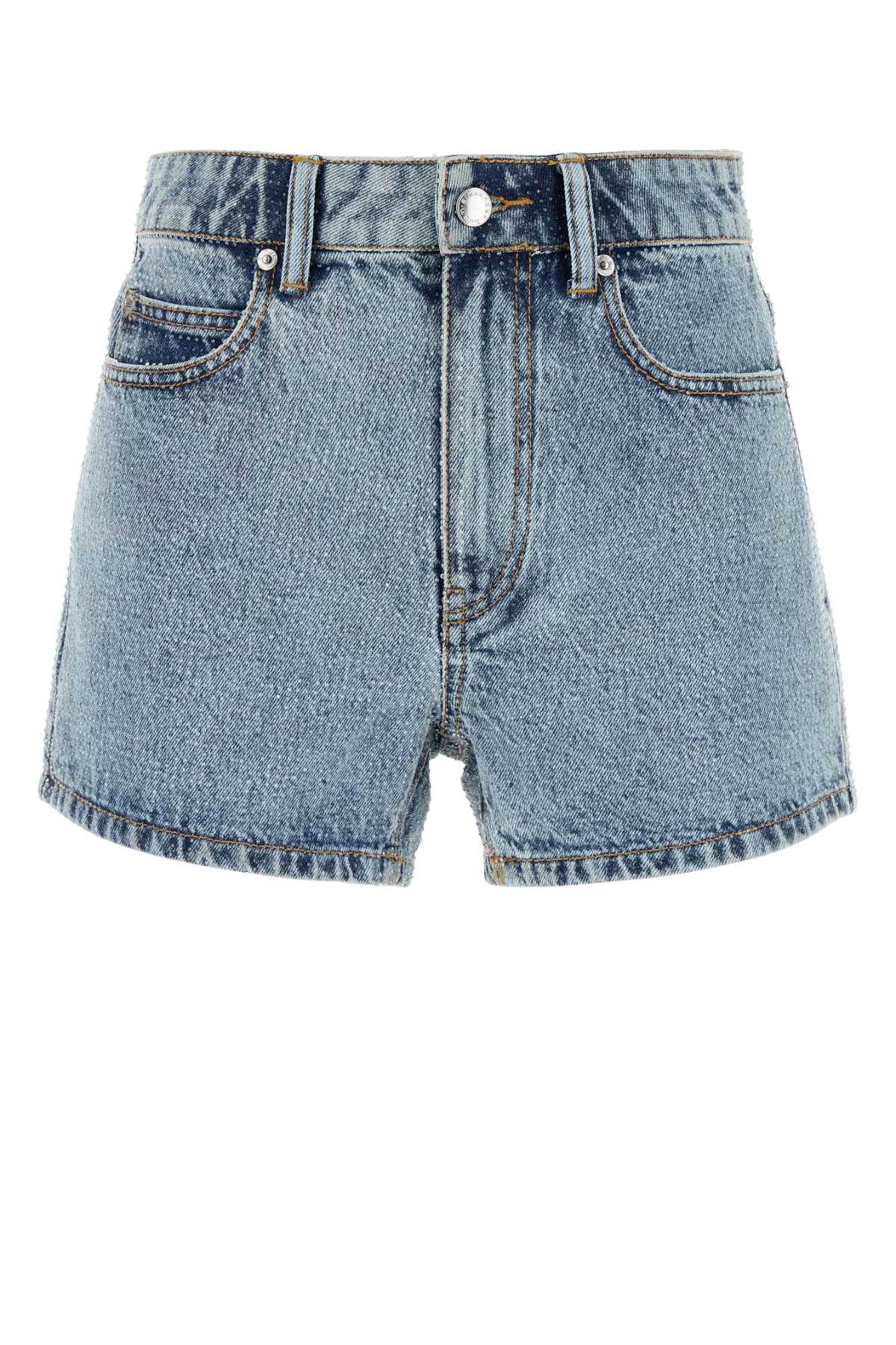 ALEXANDER WANG Embellished Denim Mini Shorts for Women