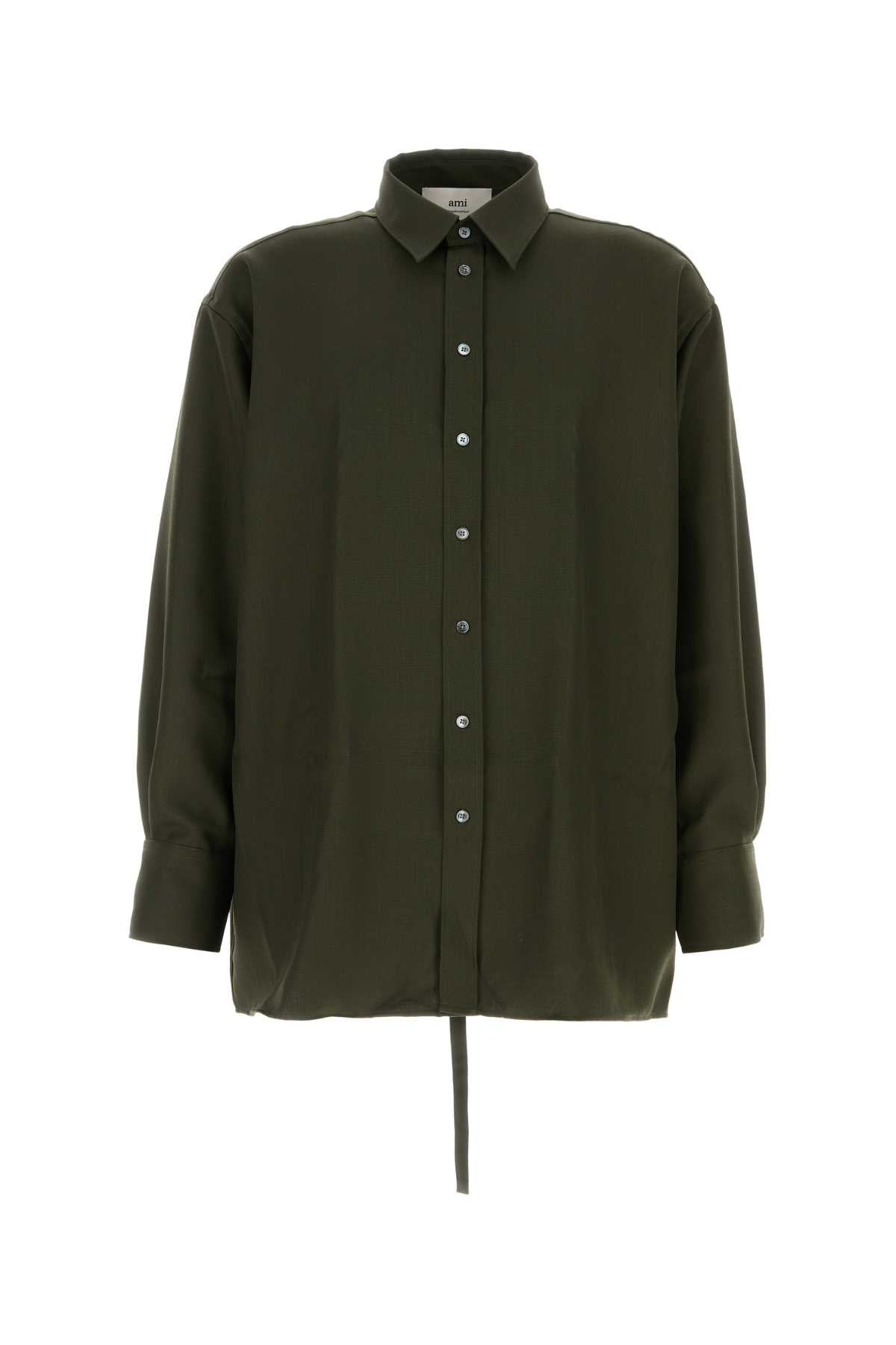 AMI Oversized Wool Shirt for Men - SS25 Collection