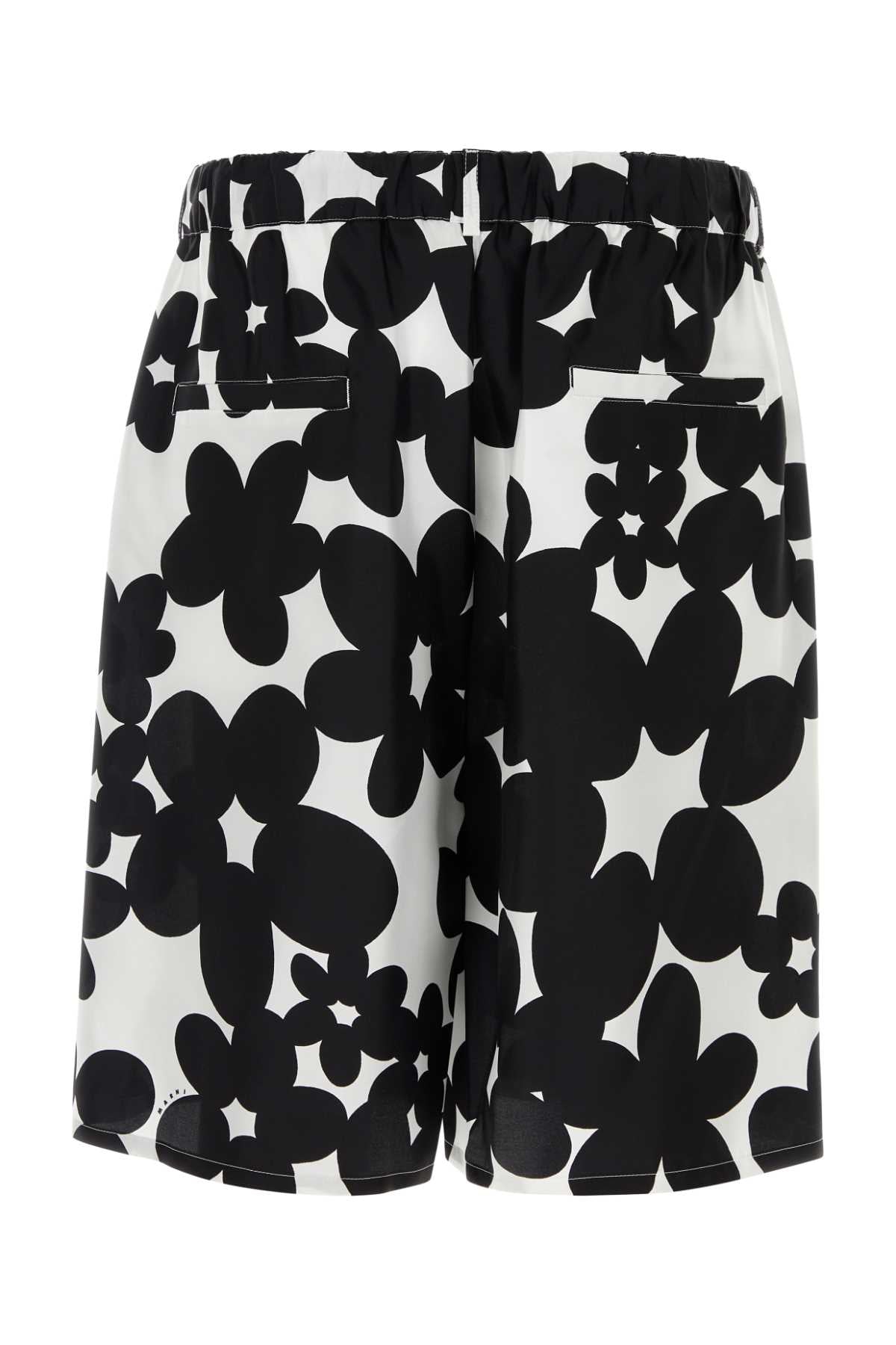 MARNI Floral Printed Silk Bermuda Shorts
