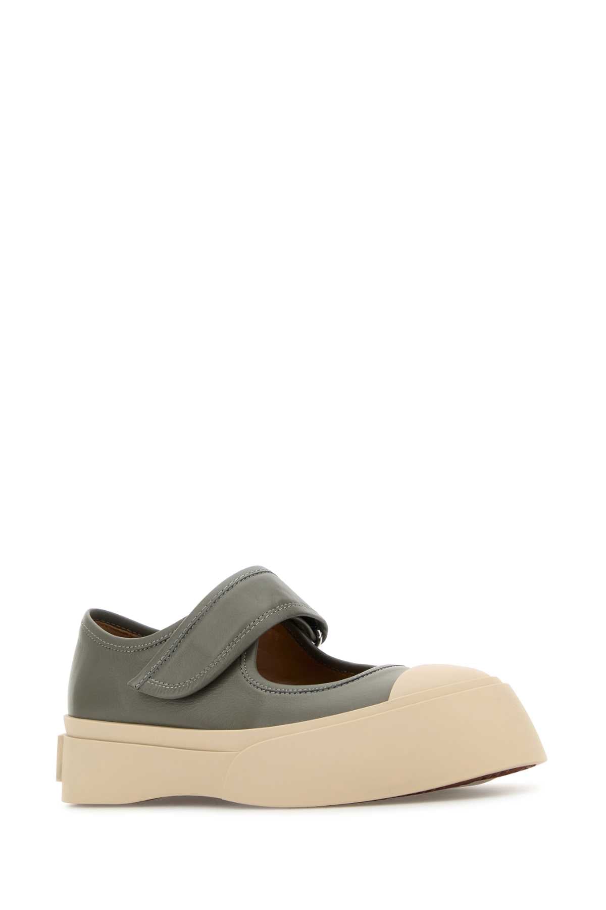 MARNI Mini Leather Mary Jane Sneakers with 5 cm Sole