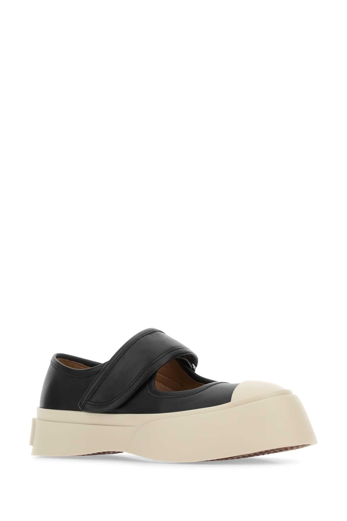 MARNI Leather Mary Jane Sneaker with 5 cm Sole Height