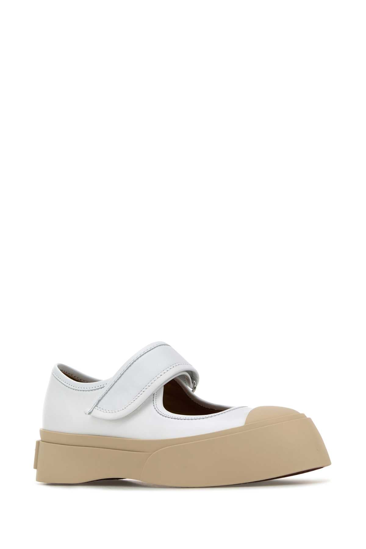 MARNI Leather Mary Jane Sneakers with 5 cm Sole Height