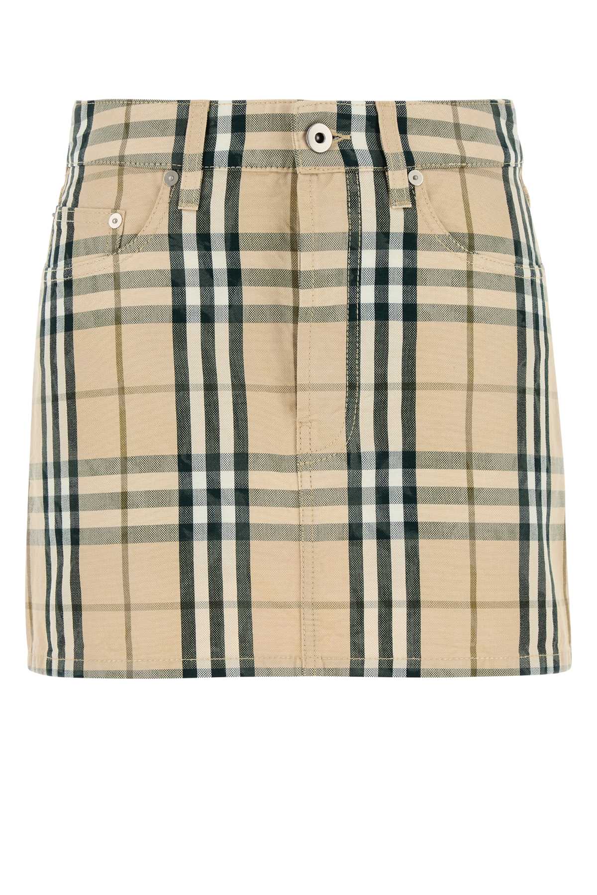 BURBERRY Fashionable Embroidered Denim Mini Skirt