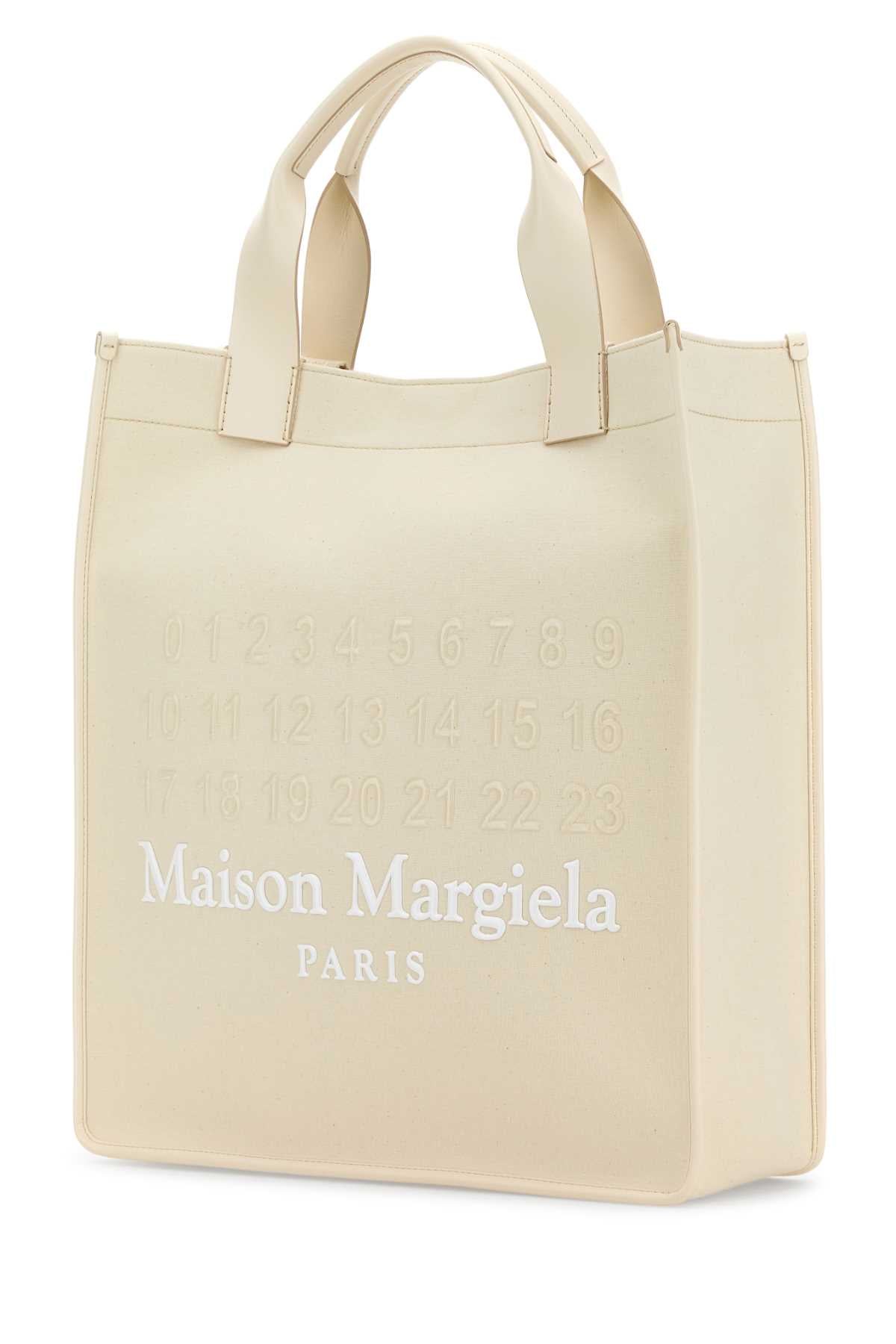 MAISON MARGIELA Ivory Canvas Shopping Handbag 37x40 cm