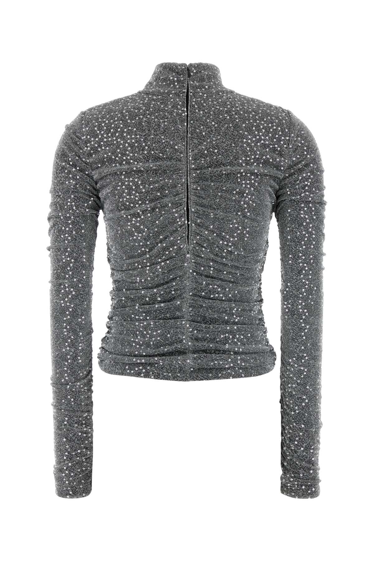 DOLCE & GABBANA Sparkling Silver Mini T-Shirt Top for Women