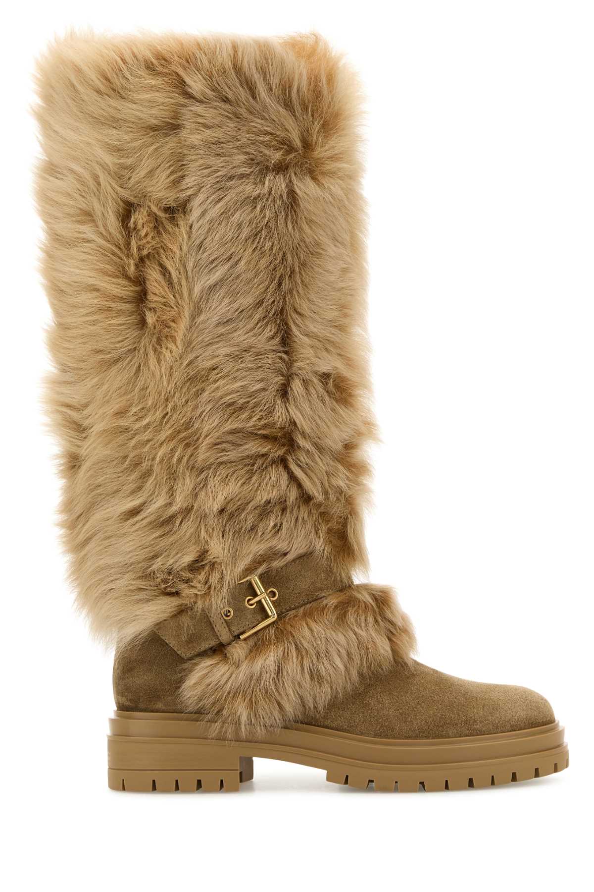 GIANVITO ROSSI Suede and Fur Maverick Boots for Women