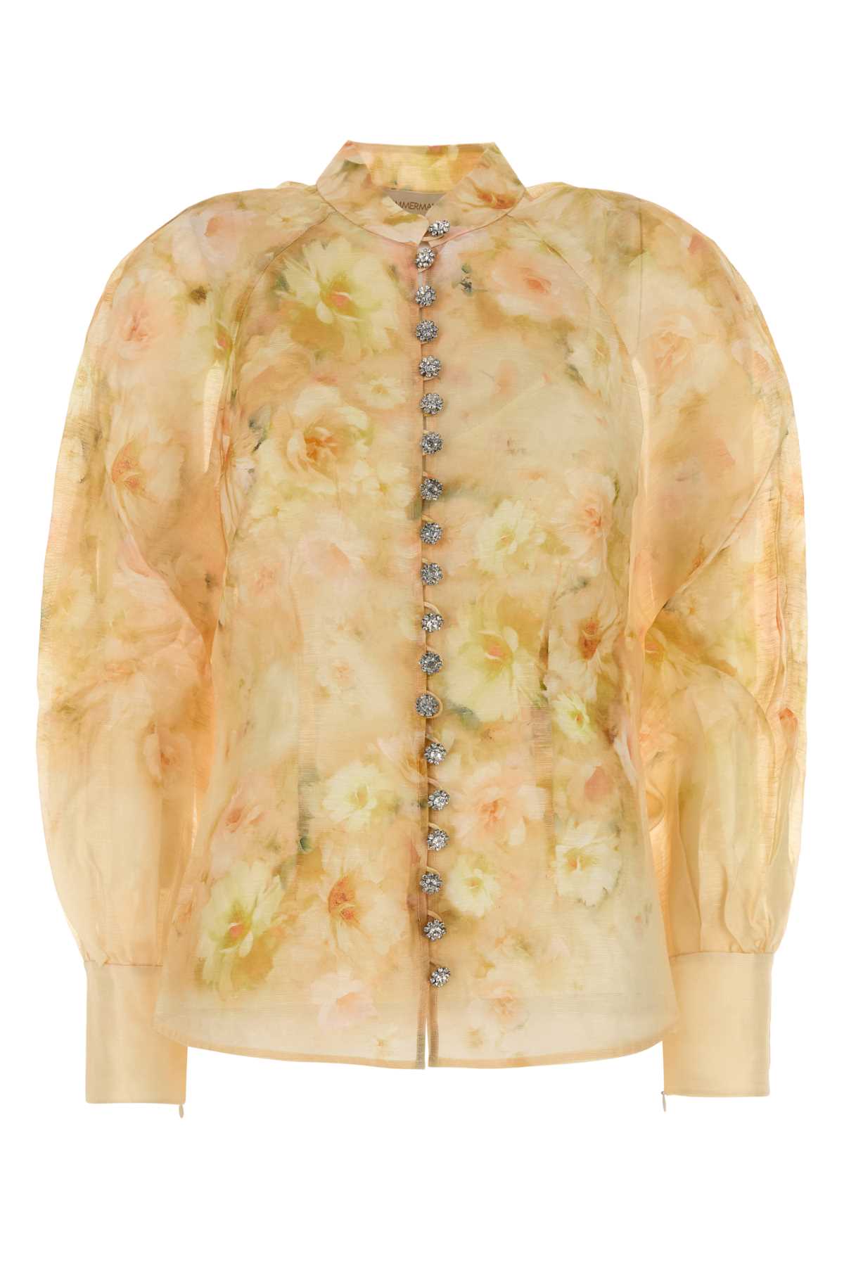 ZIMMERMANN Printed Linen Blend Crush Shirt