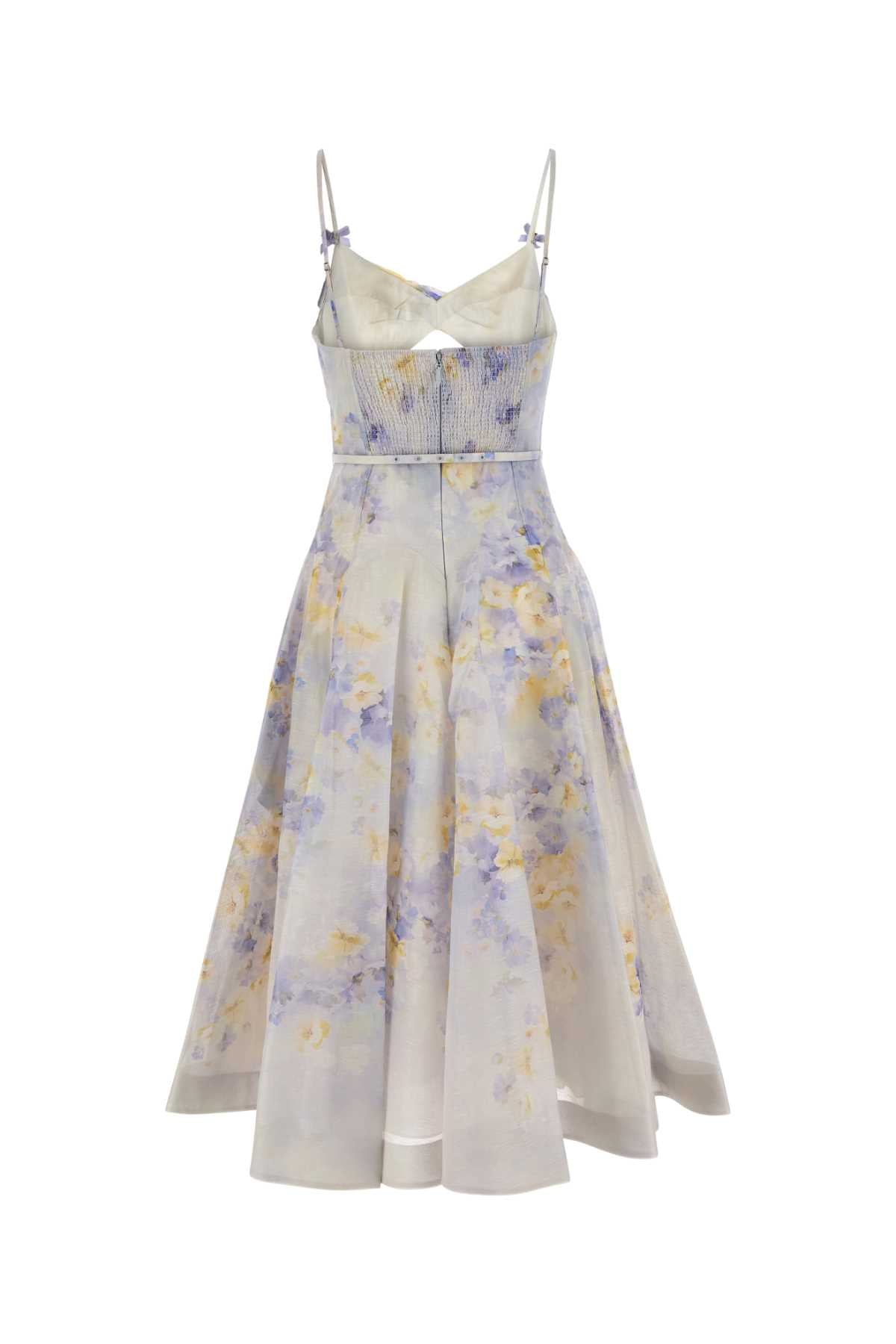 ZIMMERMANN Mini Printed Linen Blend Crush Dress