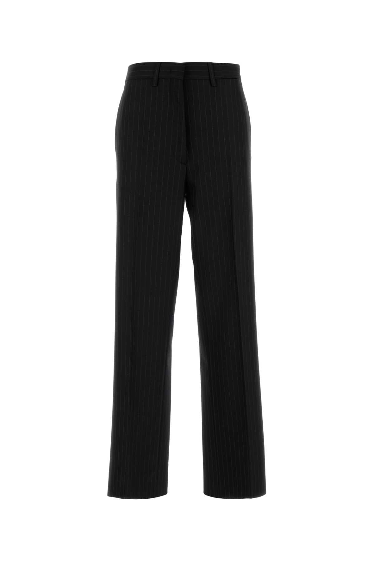 MIU MIU Embroidered Stretch Wool Palazzo Pant