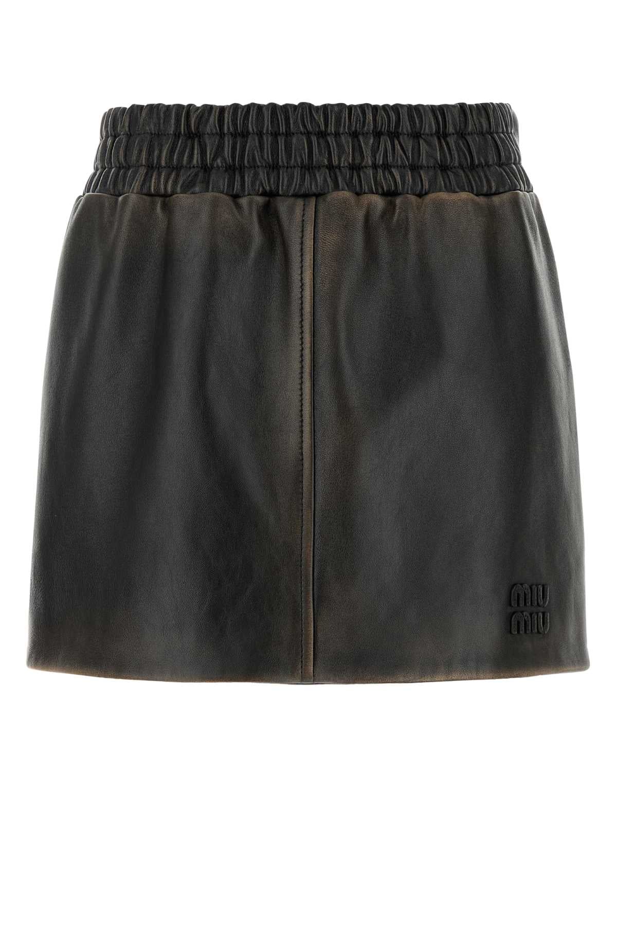 MIU MIU Chic Nappa Mini Skirt for Women