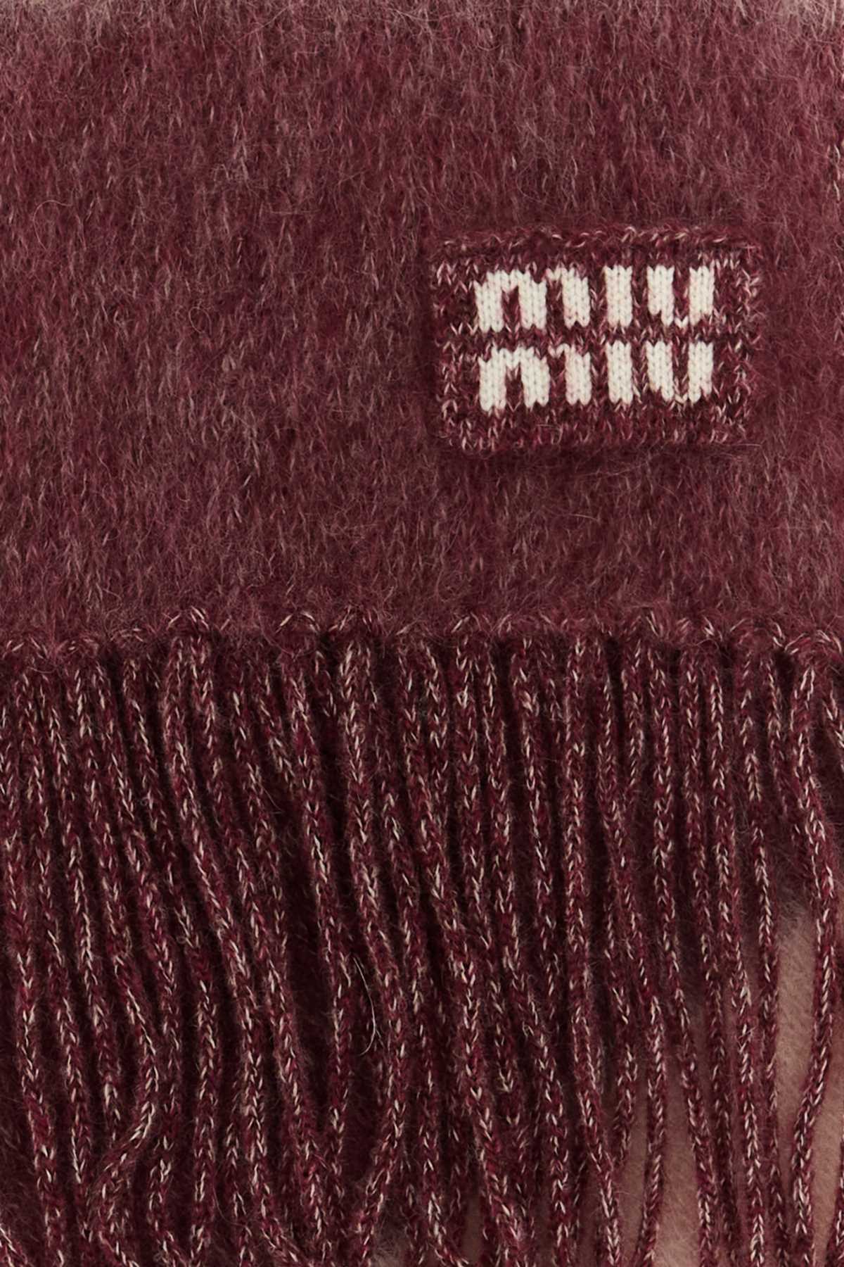 MIU MIU Embroidered Mohair Blend Scarf 185 cm x 23 cm