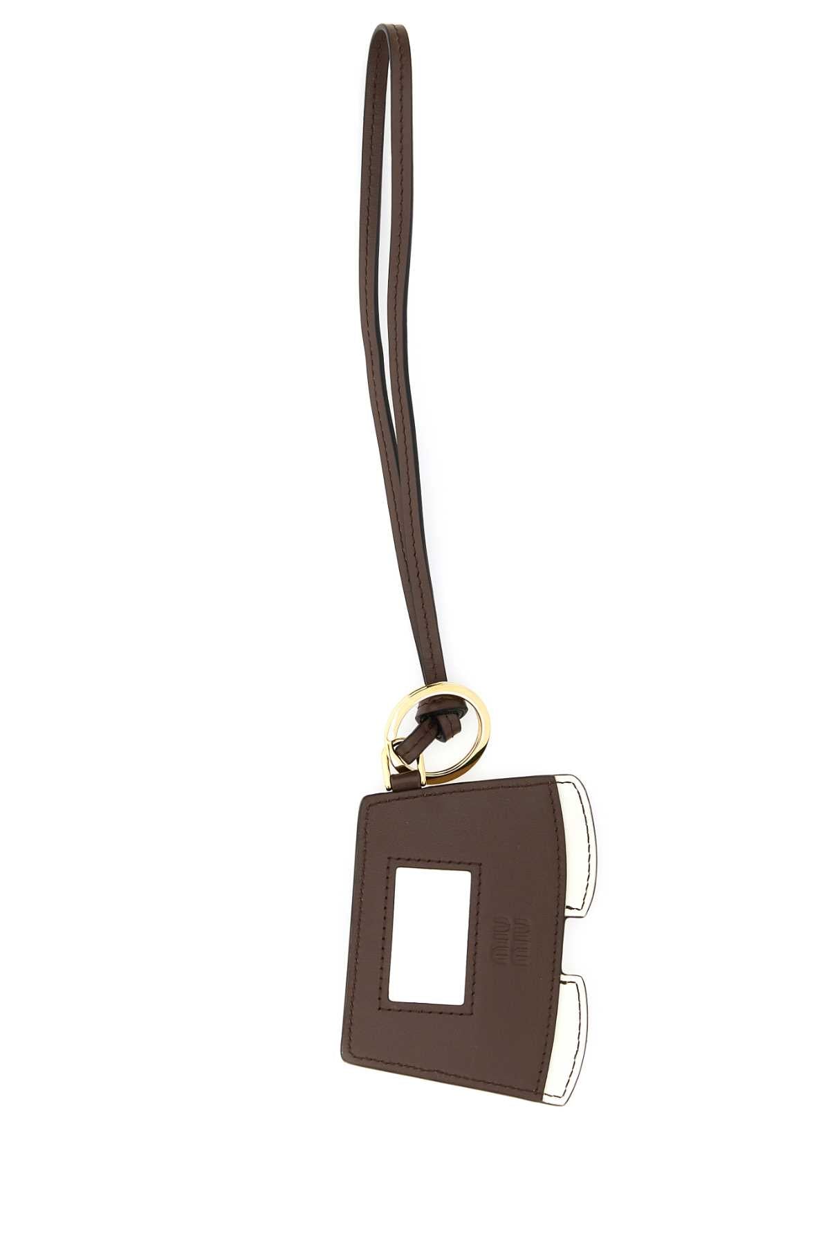 MIU MIU Mini Leather Keyring - 10 cm x 6 cm