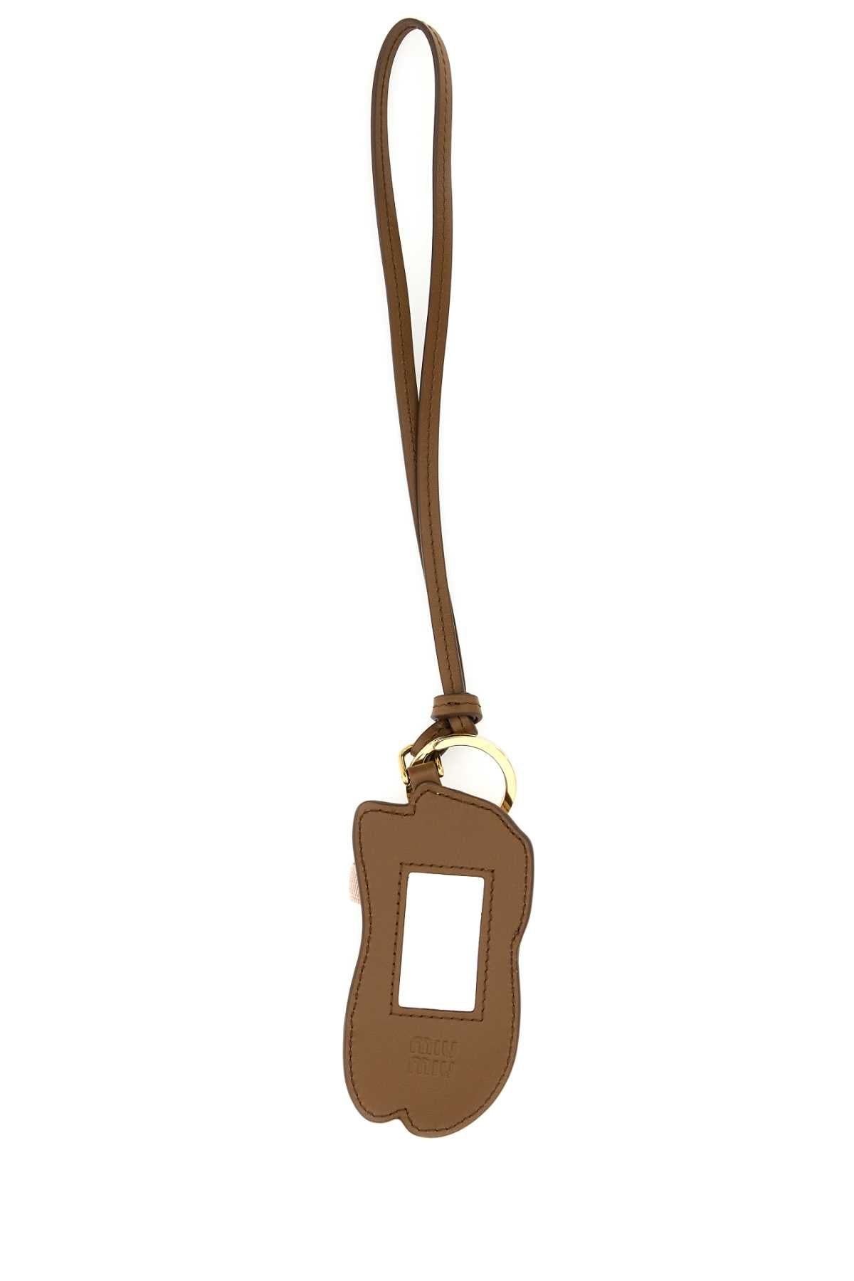 MIU MIU Mini Leather Keyring - 5 cm x 10 cm