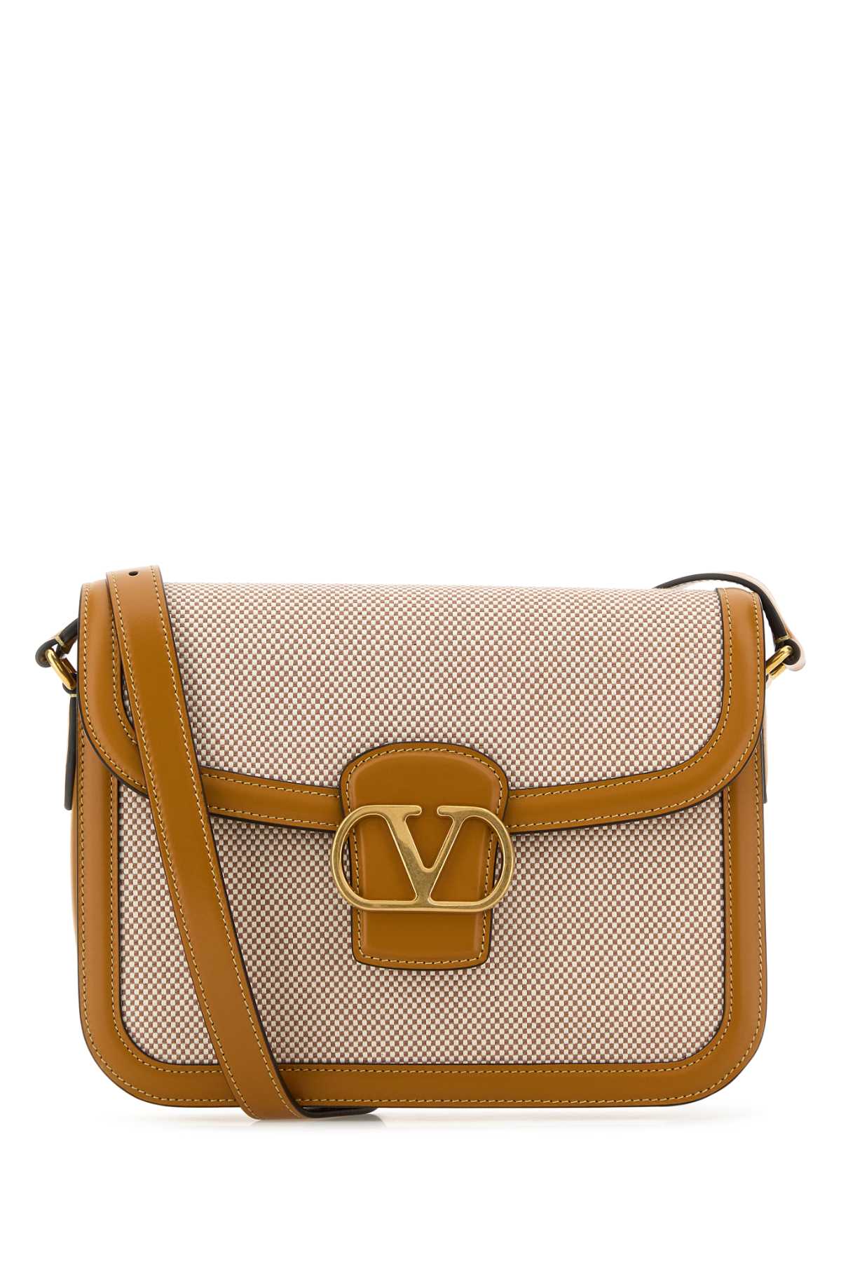 VALENTINO GARAVANI Two-tone Mini Canvas and Leather 9TO5 Shoulder Handbag