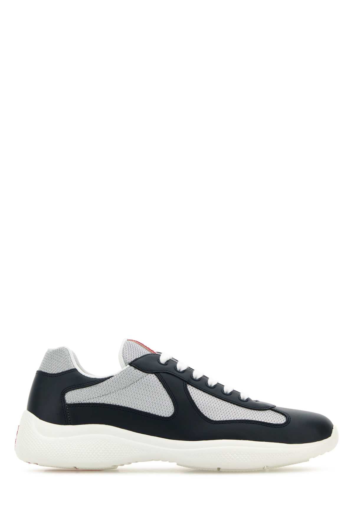 PRADA Two-tone Leather and Tech Fabric Sneaker - Men