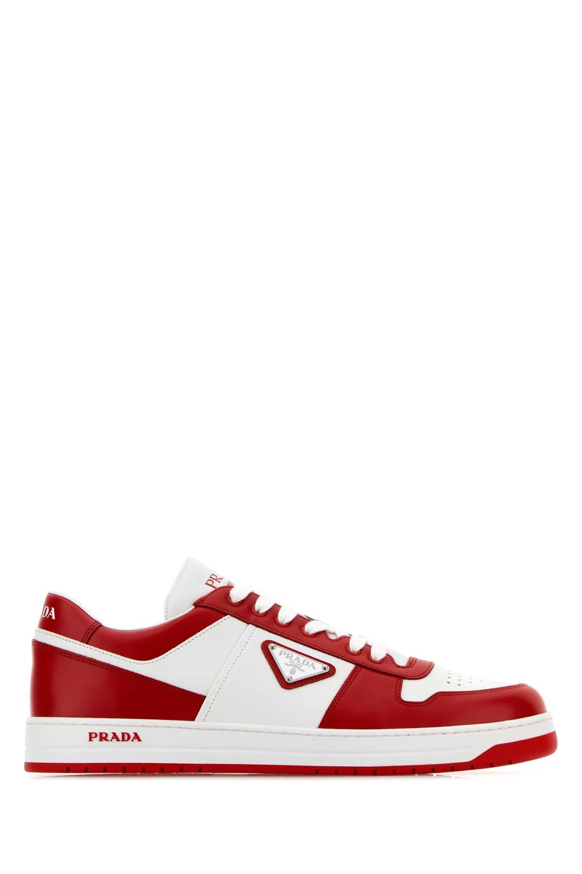 PRADA Dual-Tone Leather Downtown Sneaker