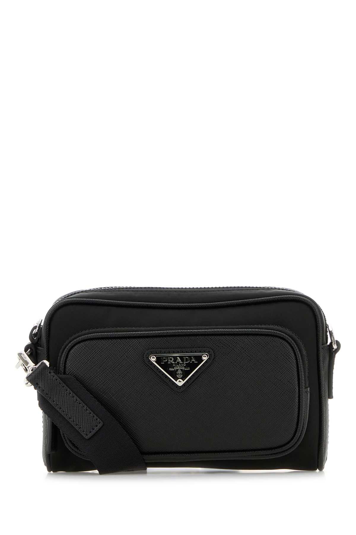 PRADA Mini Eco-Friendly Re-Nylon and Leather Crossbody Handbag