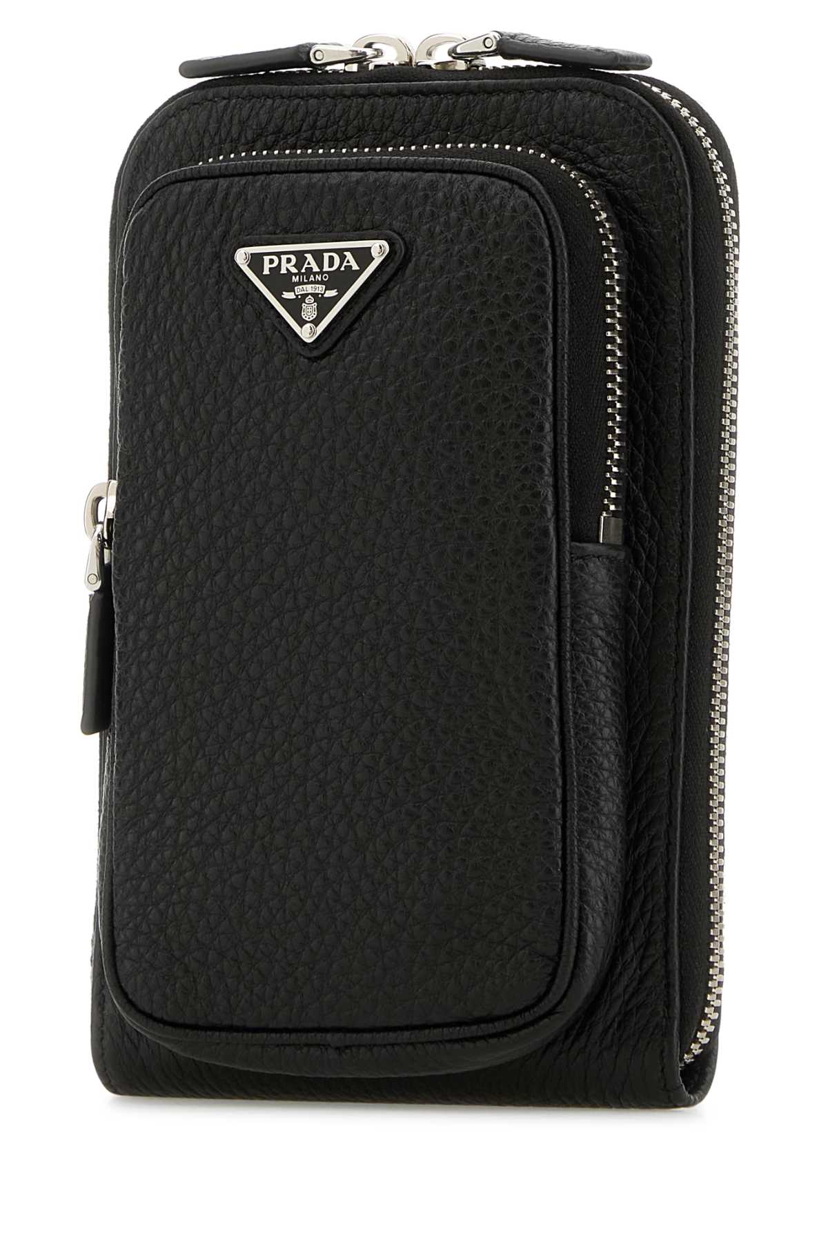 PRADA Mini Leather Phone Case with Adjustable Shoulder Strap
