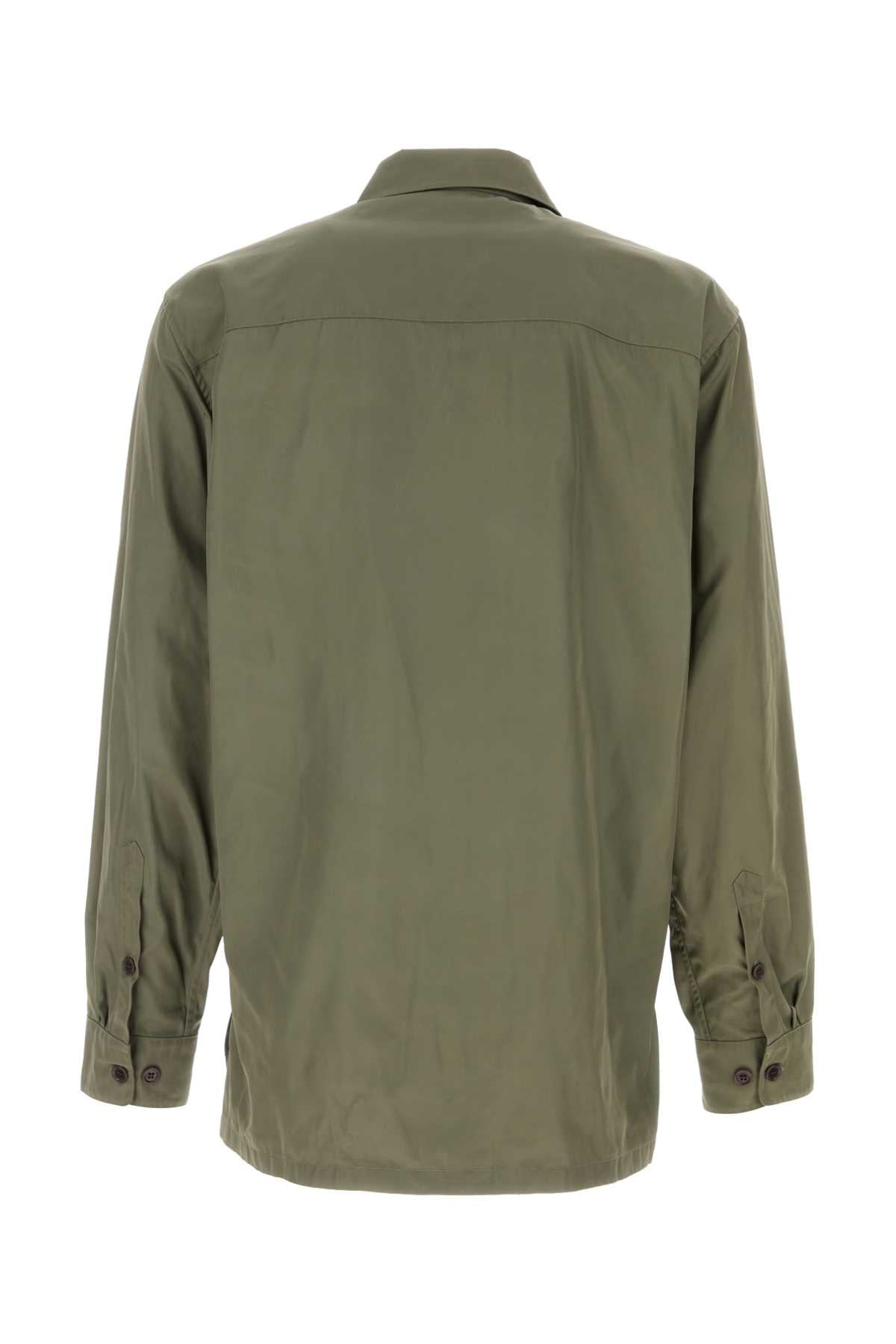 DRIES VAN NOTEN Army Green Polyester Mini Cornish Shirt for Men