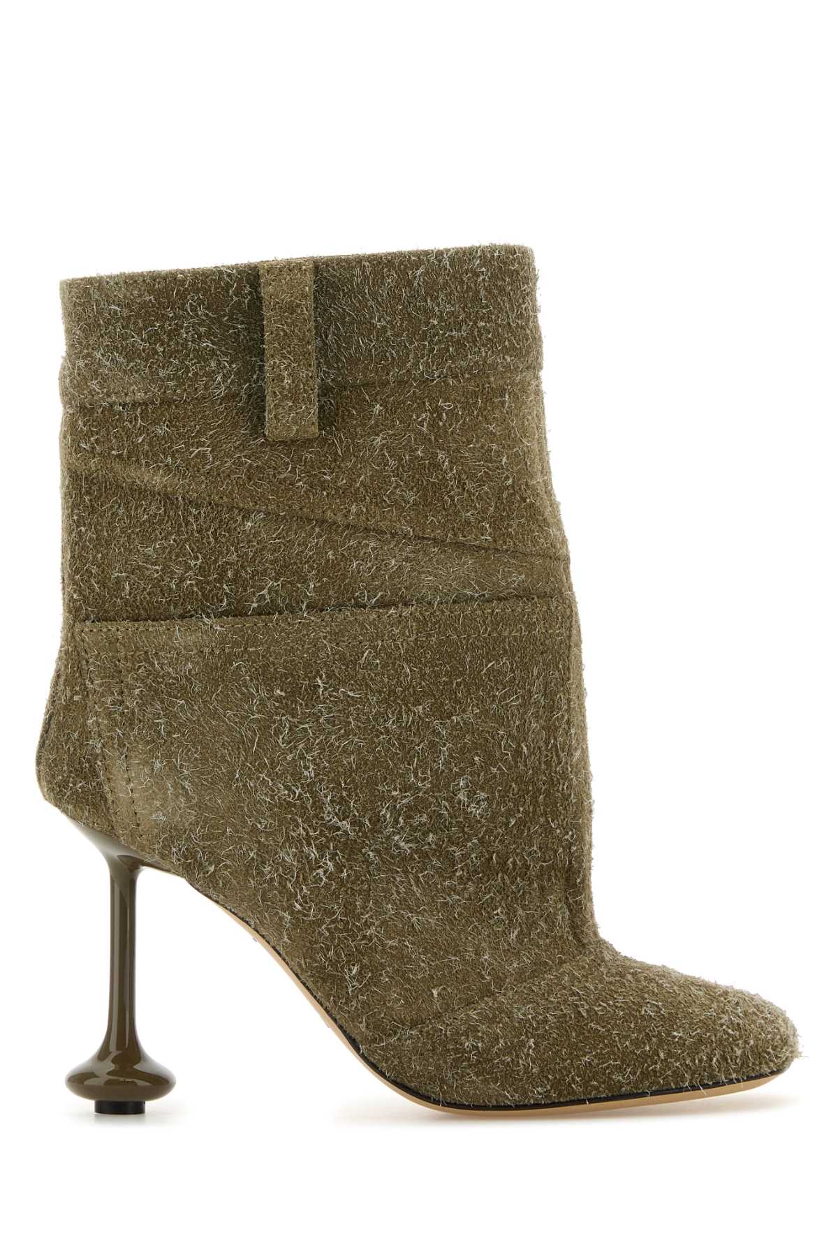 LOEWE Suede Toy Panta Ankle Boots with 9.5 cm Heel Height