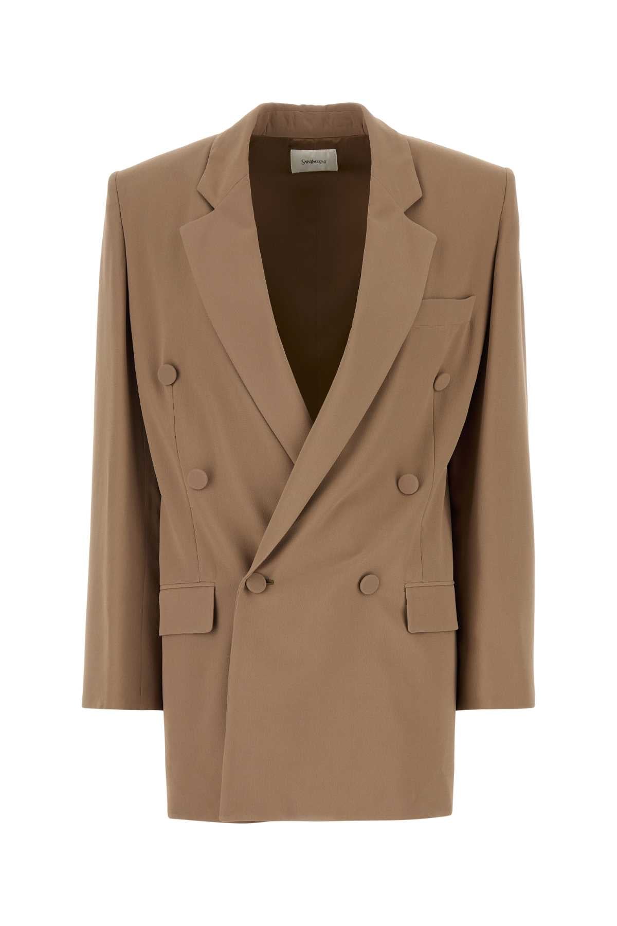 SAINT LAURENT Silk Crepe Blazer for Women - Size Mini