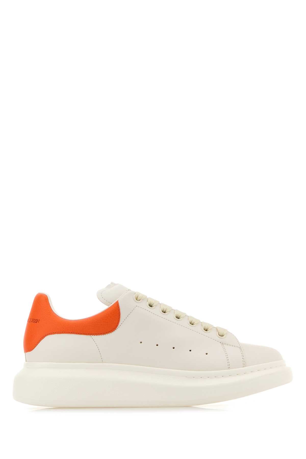 ALEXANDER MCQUEEN Men's Premium Leather Sneakers with Contrast Heel