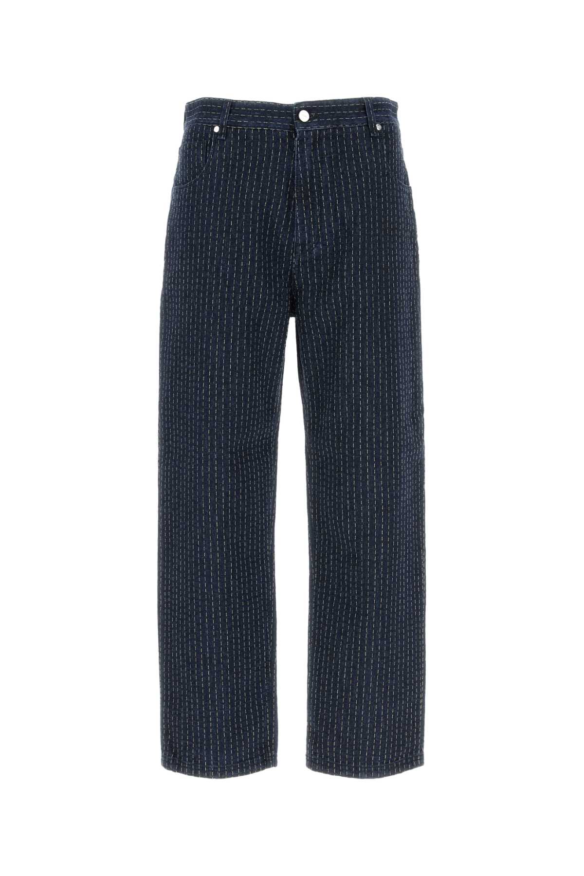 FENDI Embroidered Stretch Denim Jeans for Men