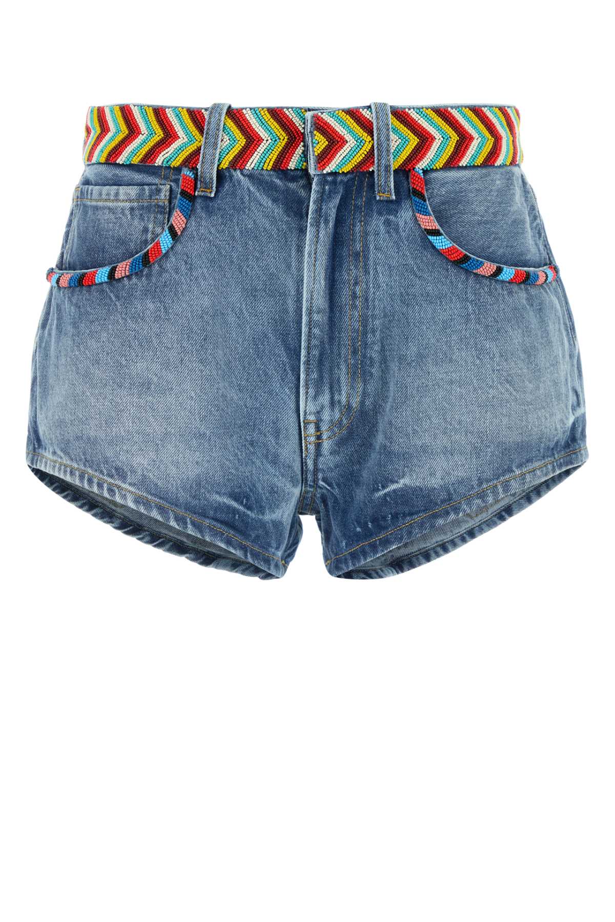 ALANUI Denim Memories Mini Shorts