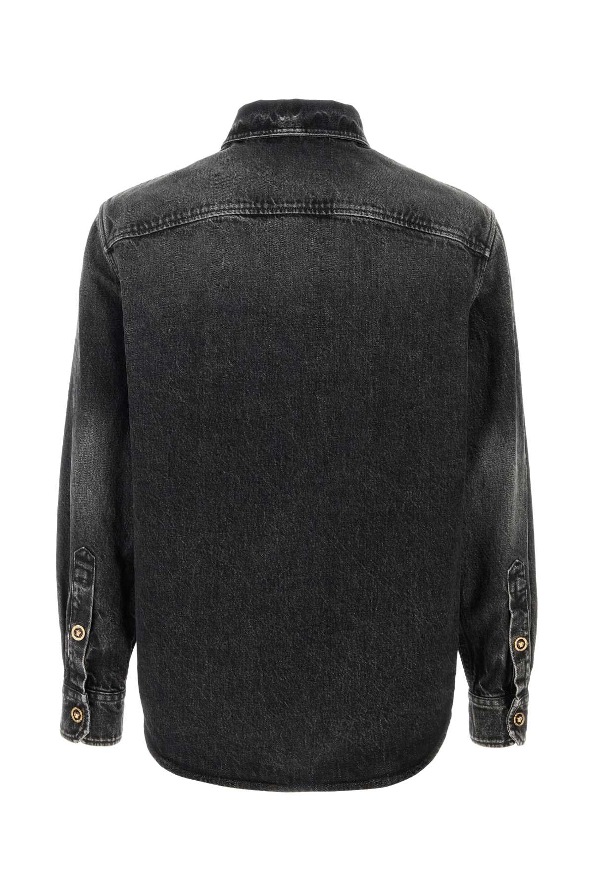 VERSACE Classic Black Denim Shirt for Men