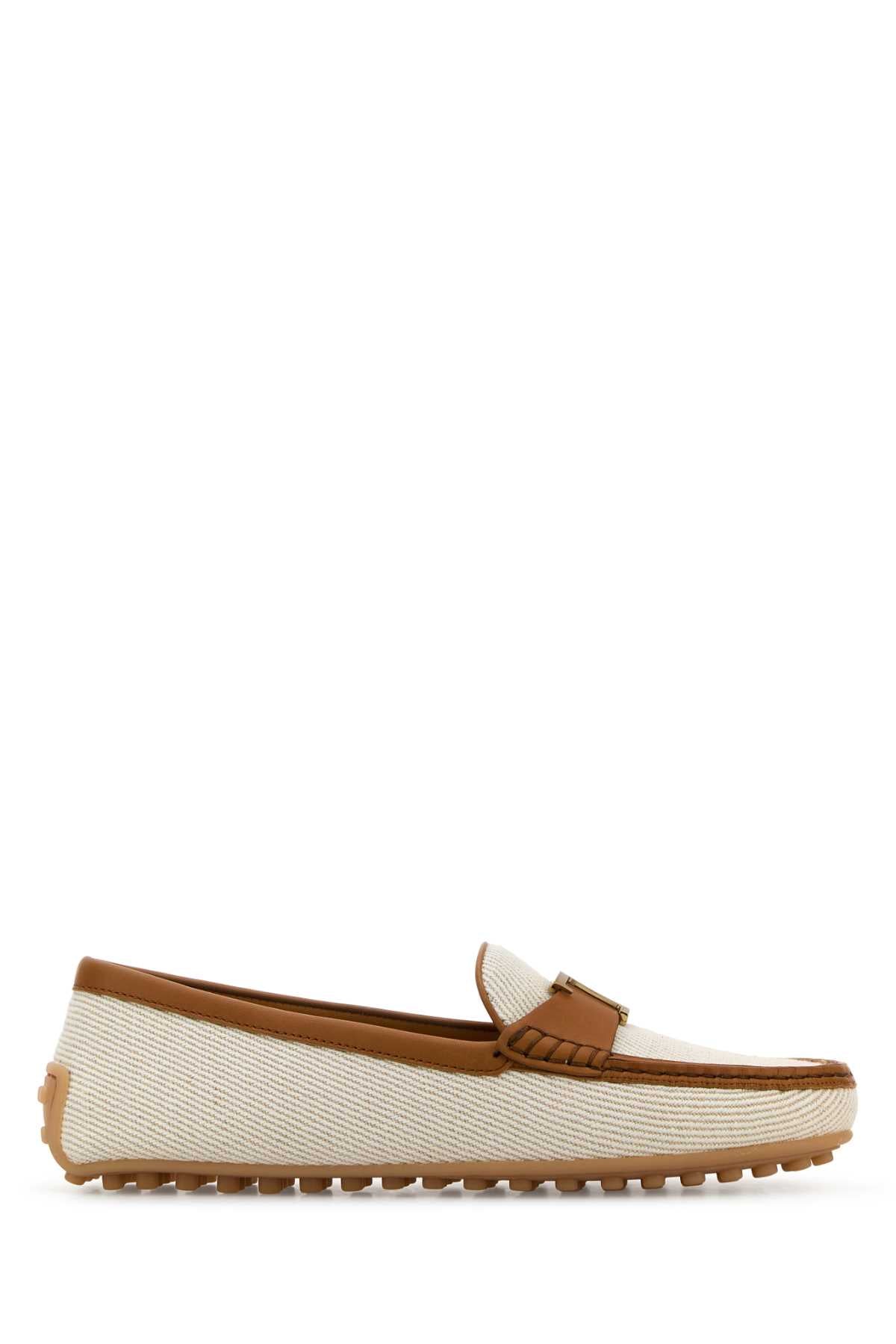 TOD'S Chic Sand Fabric City Loafers for Women