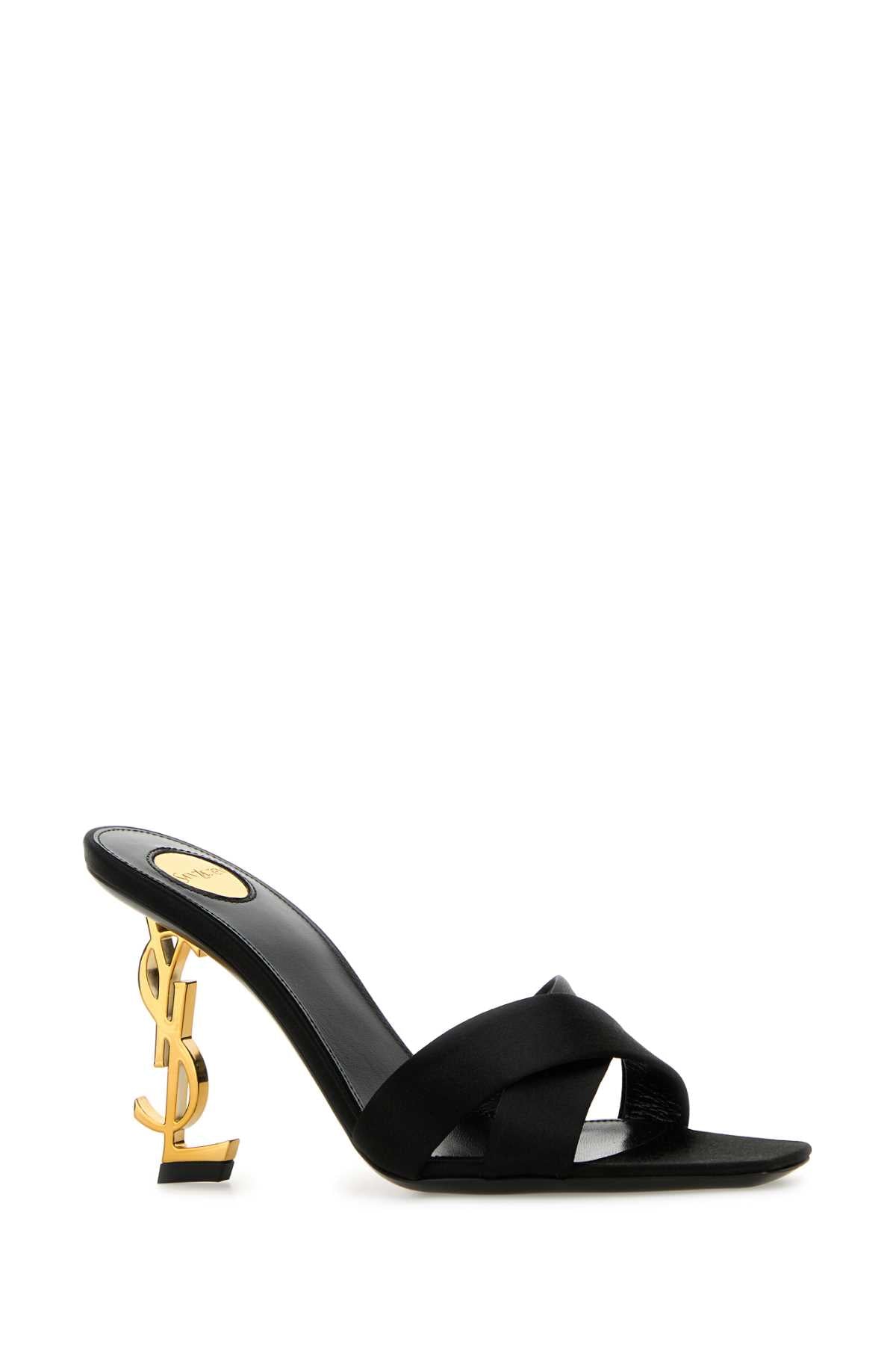 SAINT LAURENT Elegant Mini Satin Flat with 8.5 cm Heel Height