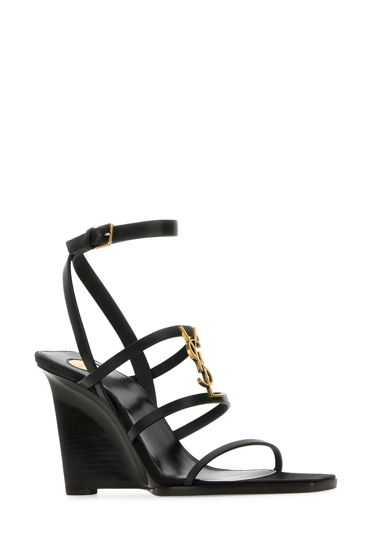 SAINT LAURENT Wedge Sandals with 9 cm Heel for Women