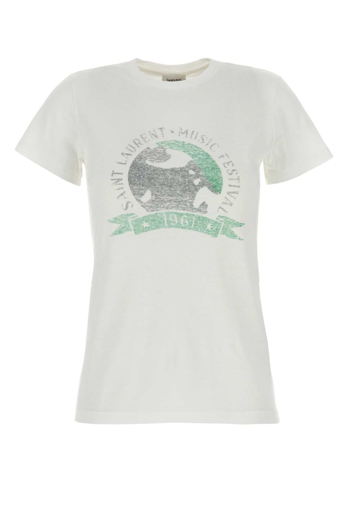 SAINT LAURENT Classic Cotton T-Shirt for Her - SS25