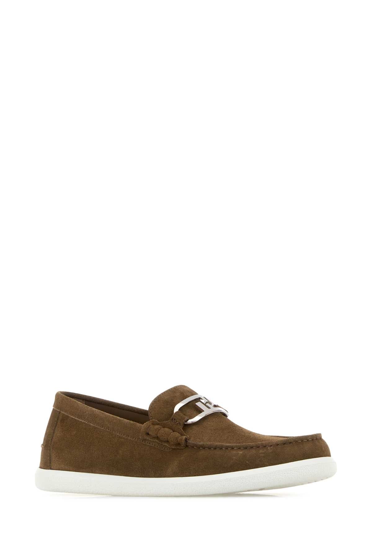 FENDI Suede O Lock Light Loafers