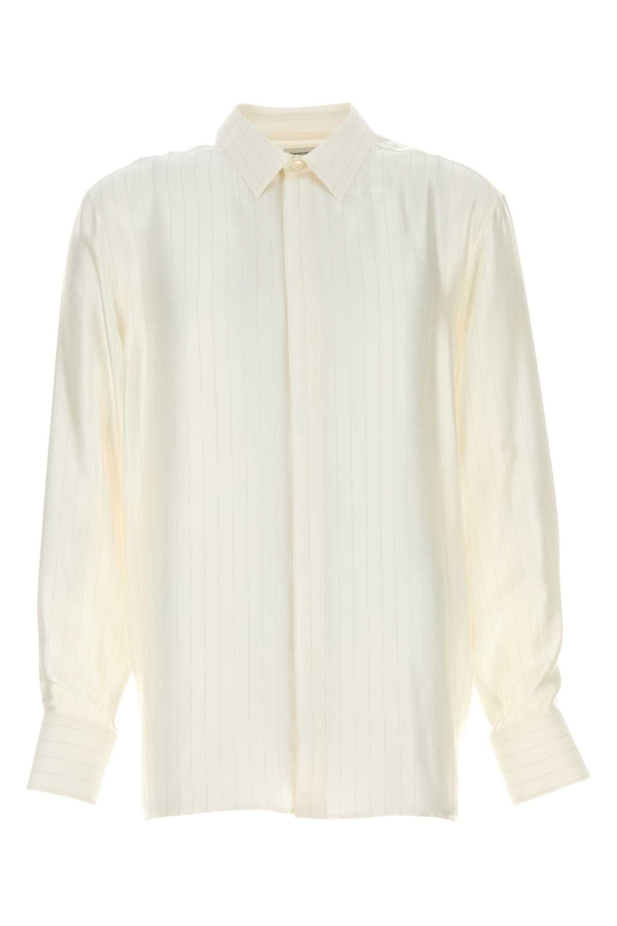 SAINT LAURENT Embroidered Satin Shirt for Men