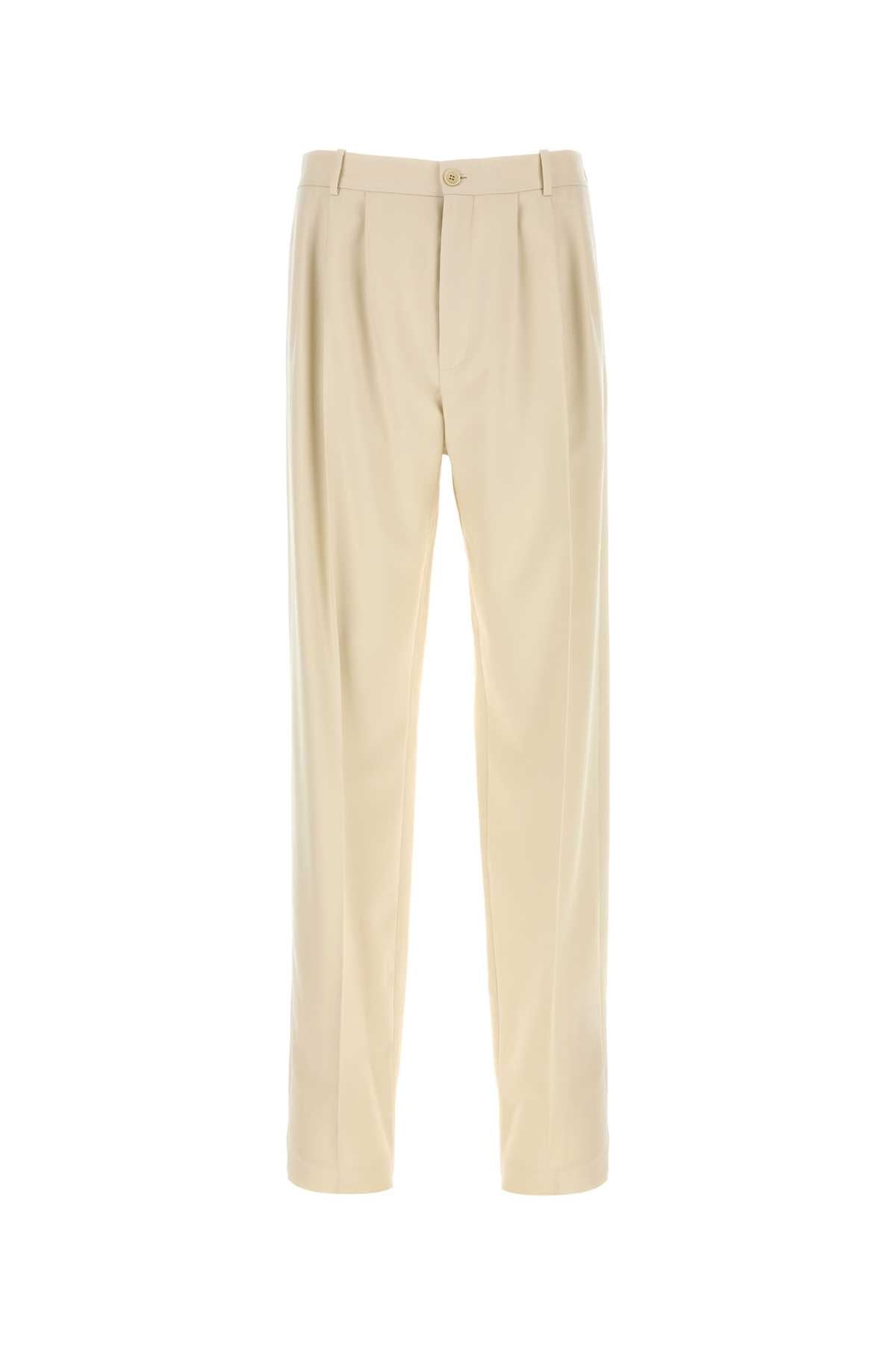 SAINT LAURENT Luxurious Sand Wool Pants for Men