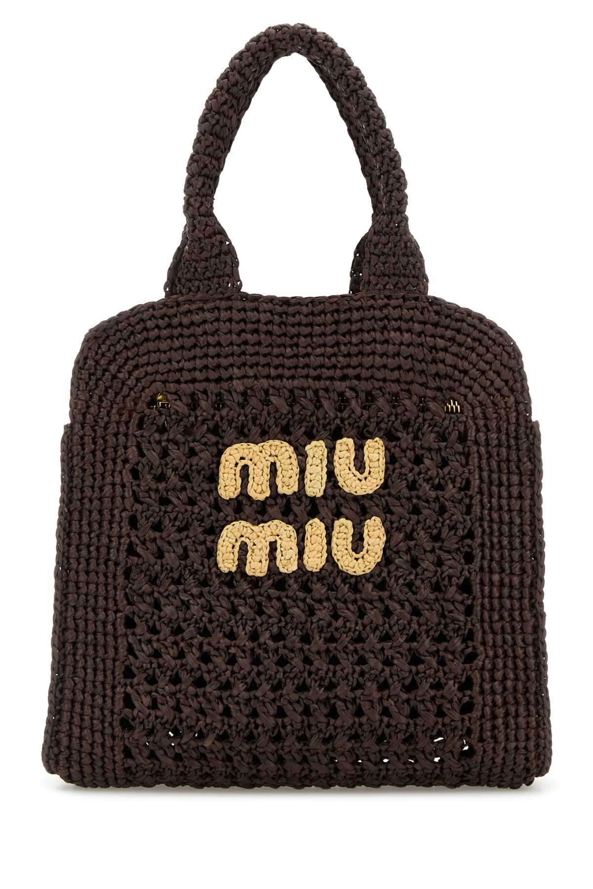MIU MIU Mini Raffia Shopping Handbag