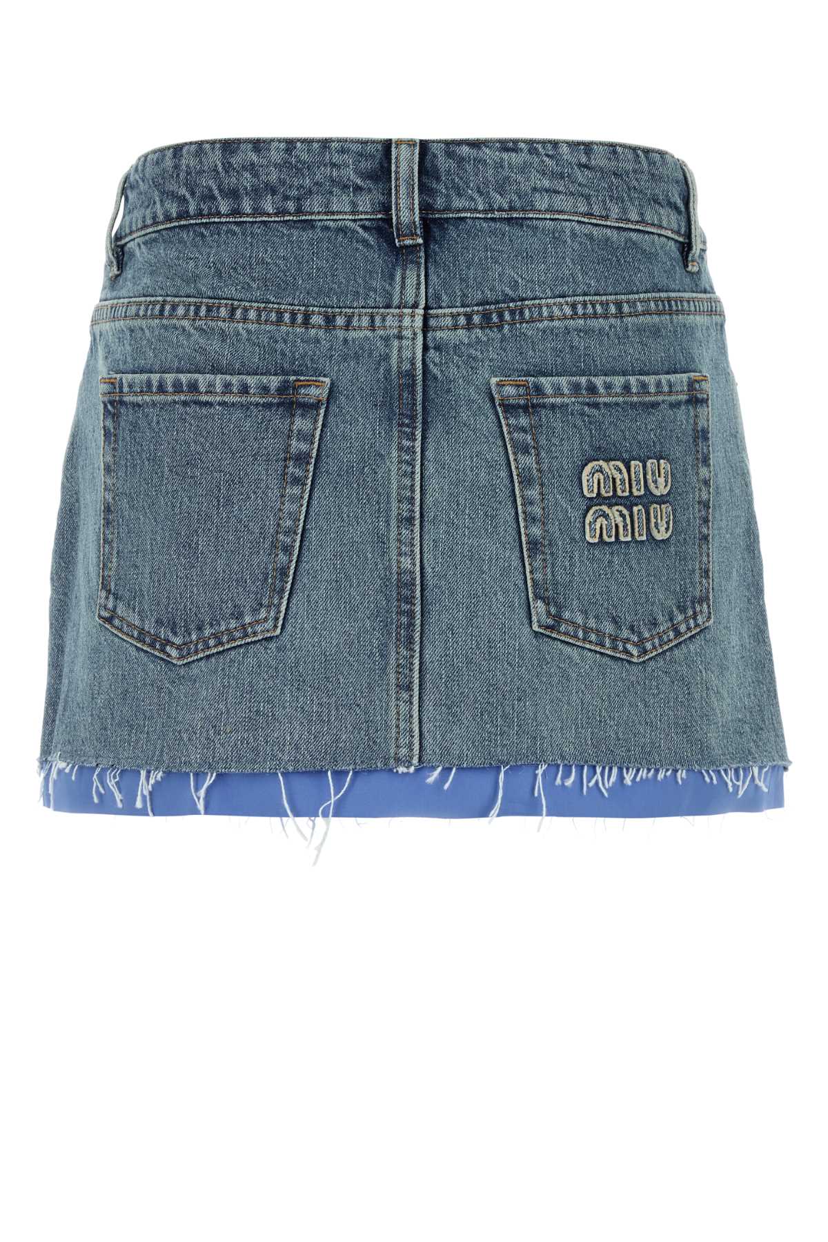 MIU MIU Stylish Denim Mini Skirt for Women