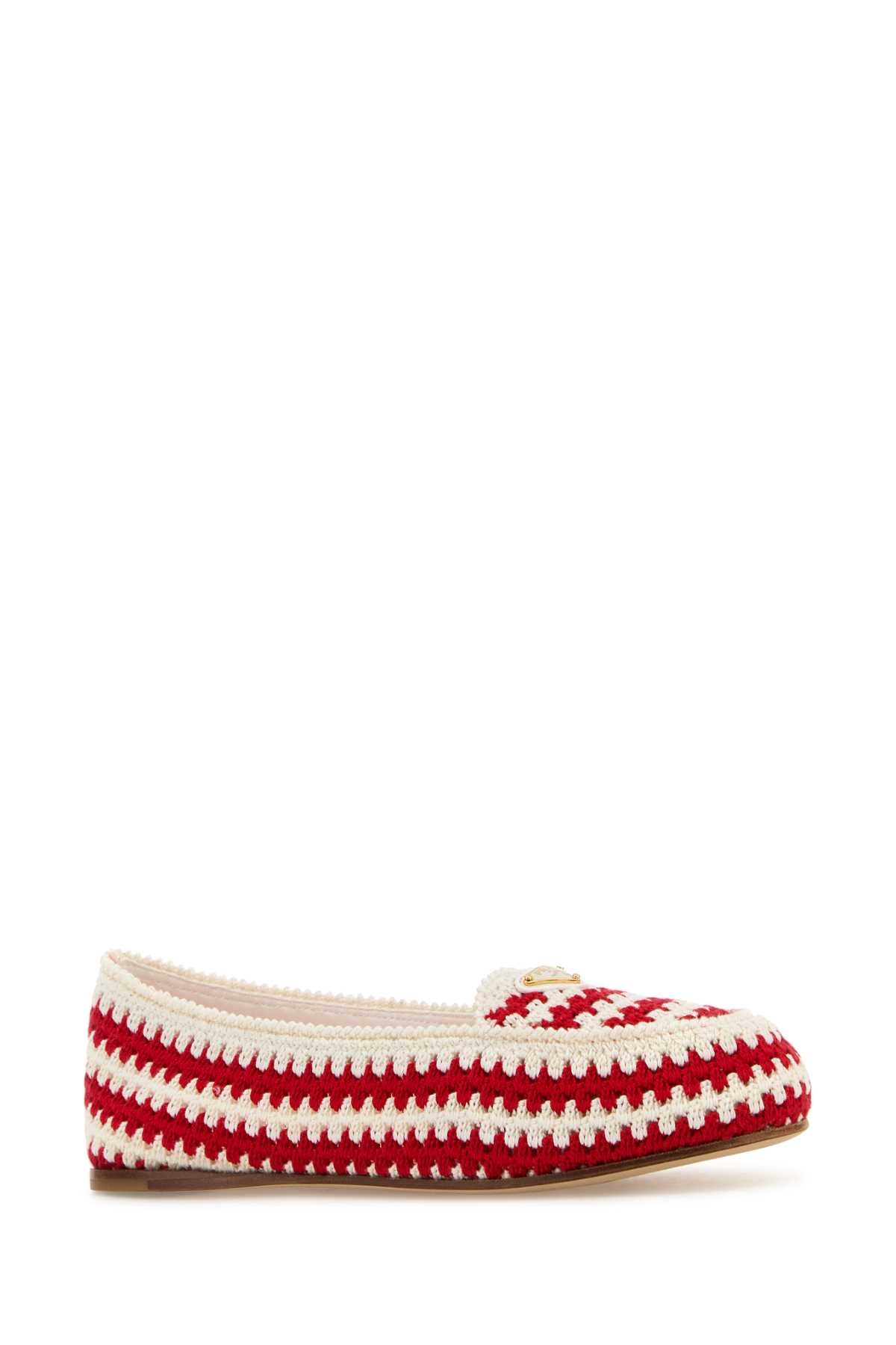 PRADA Embroidered Crochet Loafers for Women