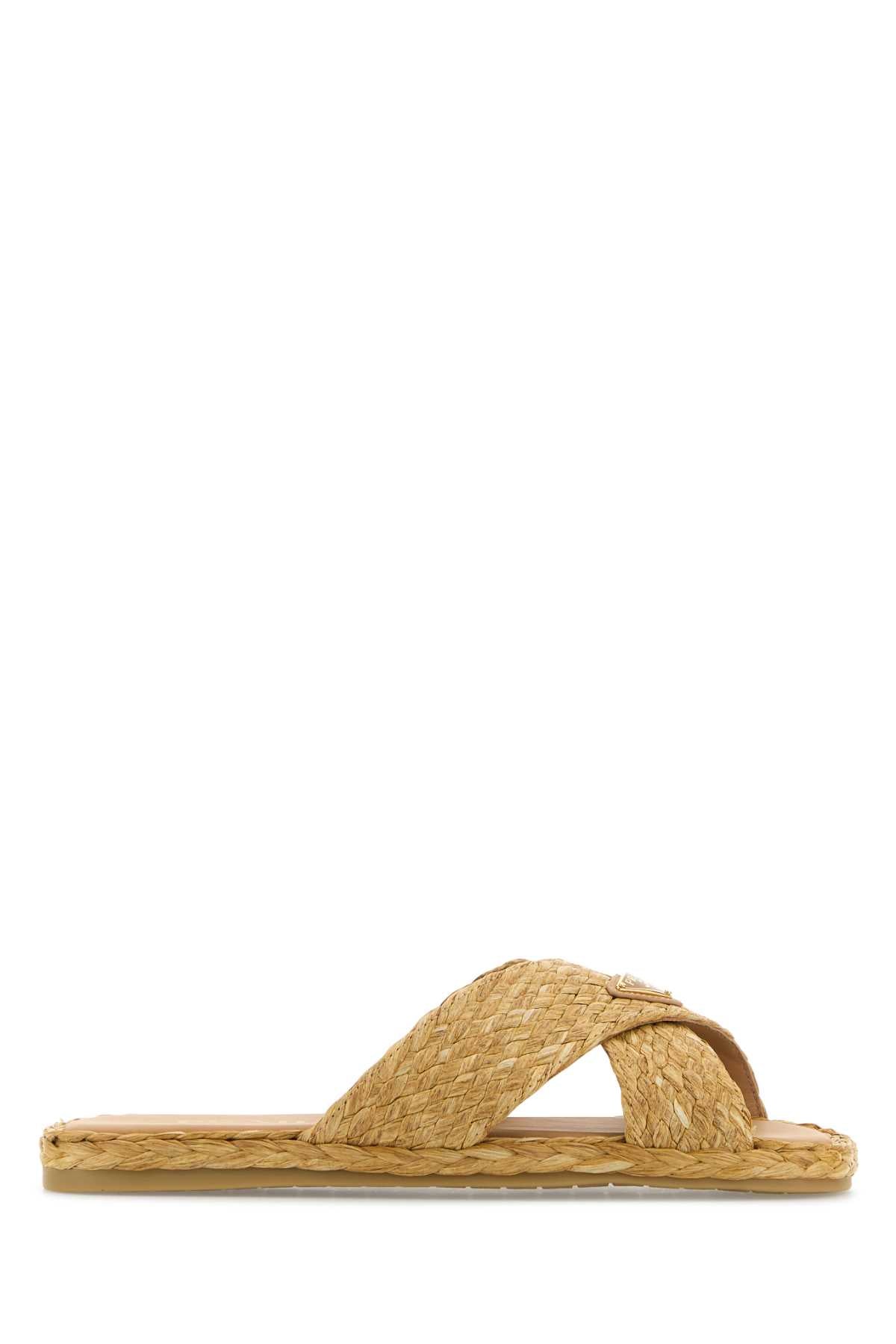 PRADA Raffia Slippers