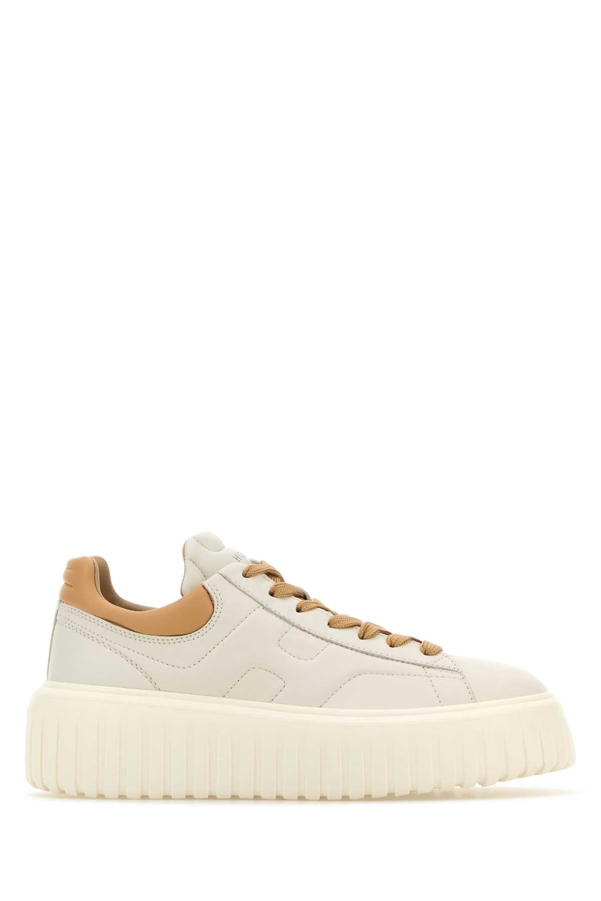 HOGAN Nappa Leather H-Stripes Mini Platform Sneakers with 6 cm Elevation