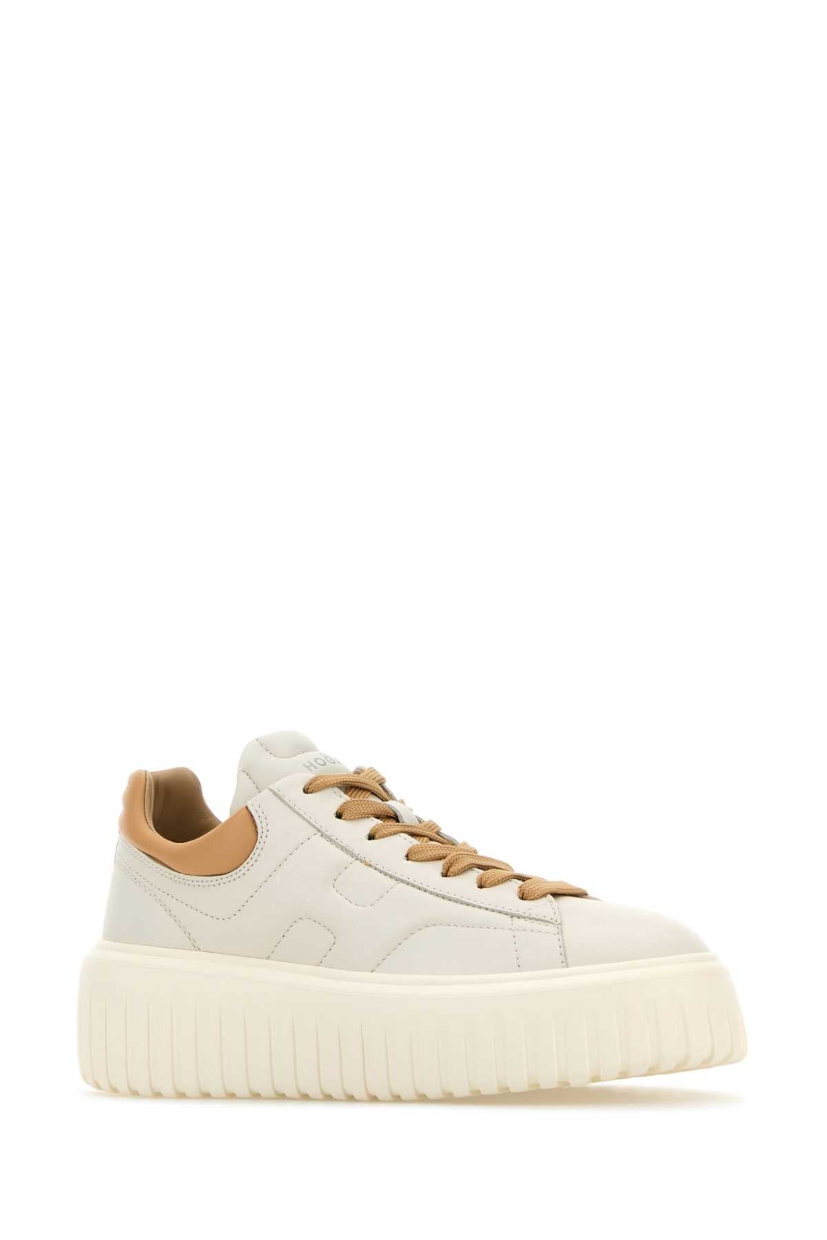 HOGAN Nappa Leather H-Stripes Mini Platform Sneakers with 6 cm Elevation