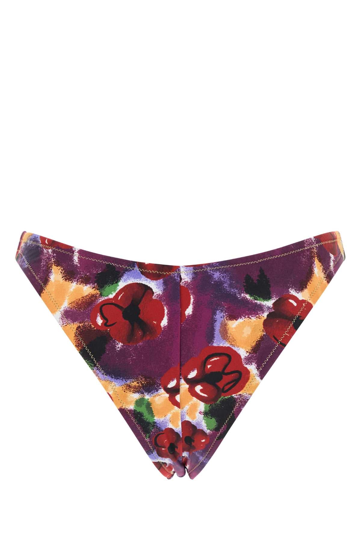 REINA OLGA Printed Stretch Nylon Brigitte Mini Bikini Bottom