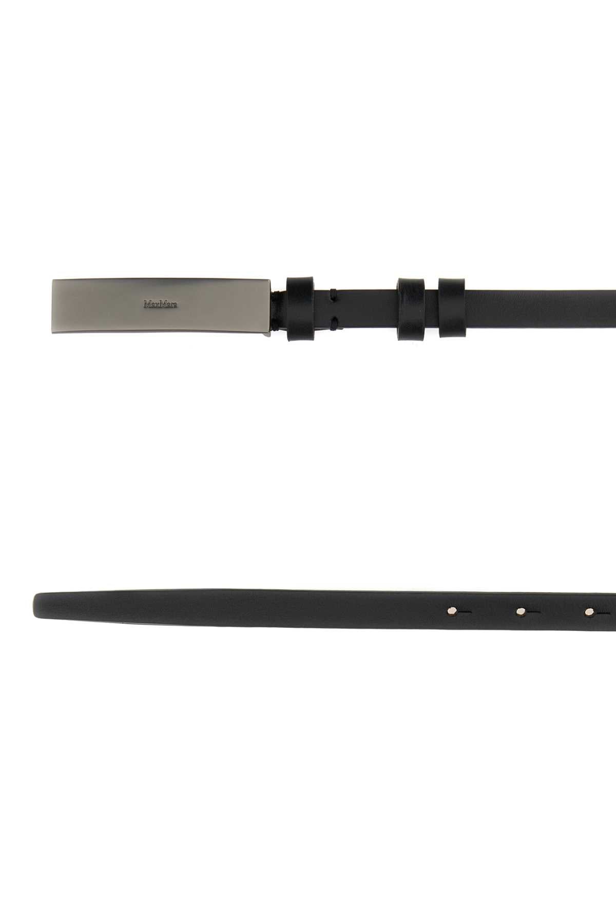 MAX MARA Elegant Leather Newplate15 Belt - 1.5 cm Height