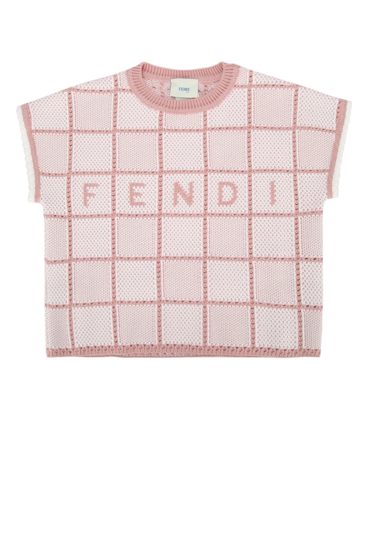 FENDI KIDS Kids' Mini Cotton Crochet T-Shirt