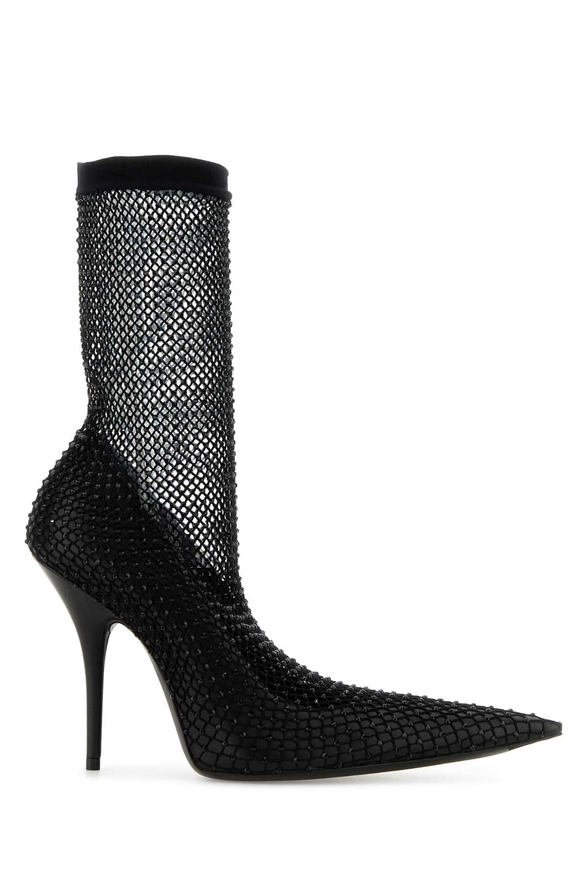 BALENCIAGA Nappa Leather and Mesh Avenue Ankle Boots - 11 cm Heel