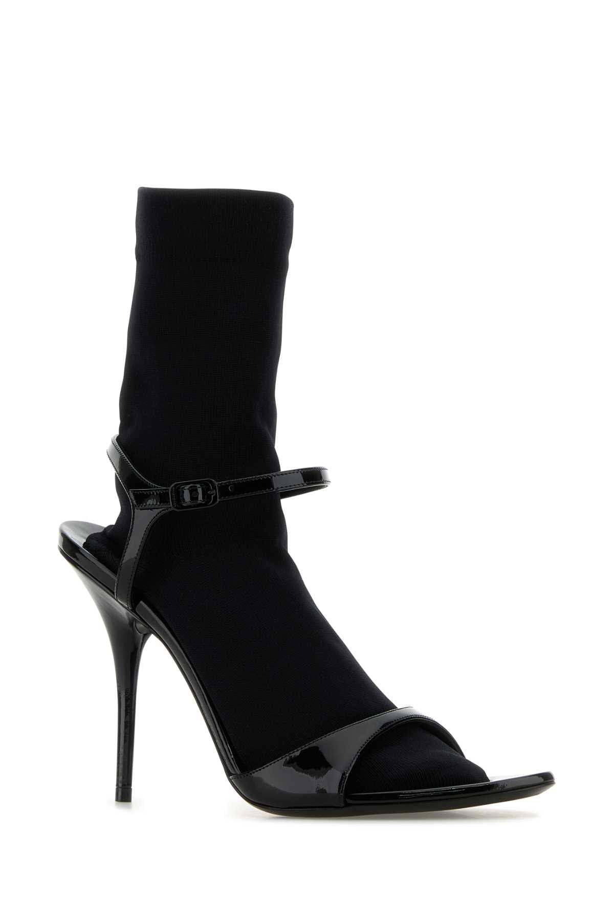 BALENCIAGA Elevated Leather Avenue Sock Sandals with 11 cm Heel