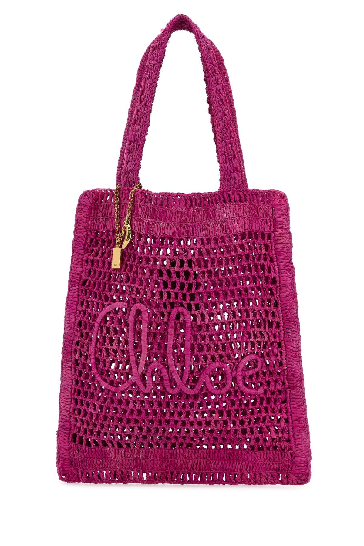 CHLOE Mini Raffia Estate Banana Shopping Handbag - 33x37 cm